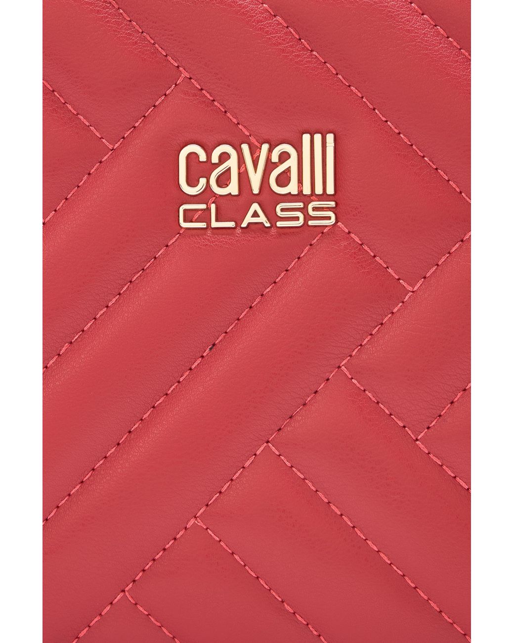 Roberto Cavalli Red Bag With Cavalli Class Chain Shoulder Strap