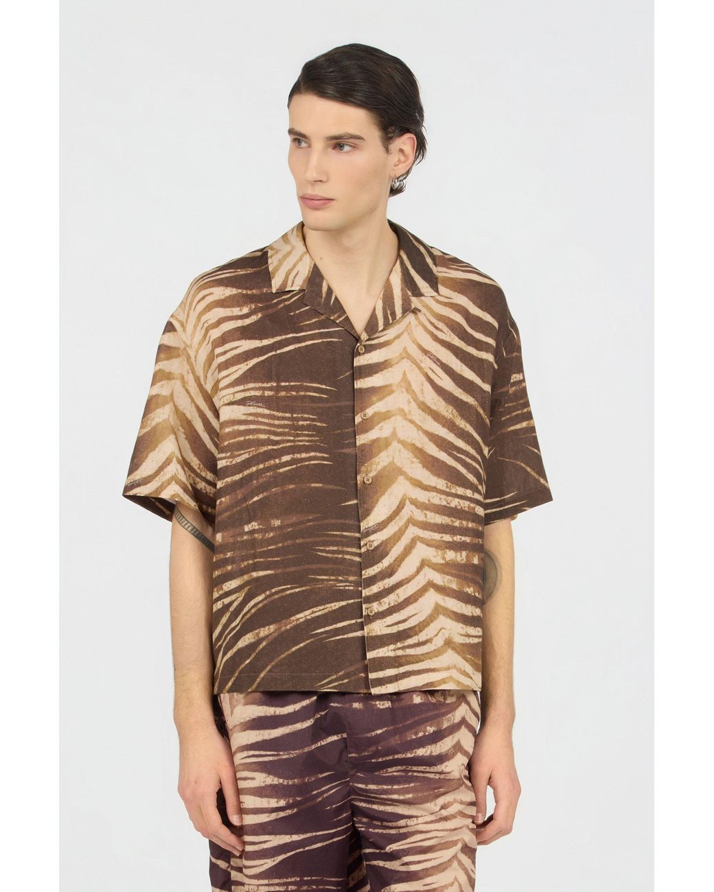 Roberto Cavalli Multicolor Natural Barb Print Shirt for men