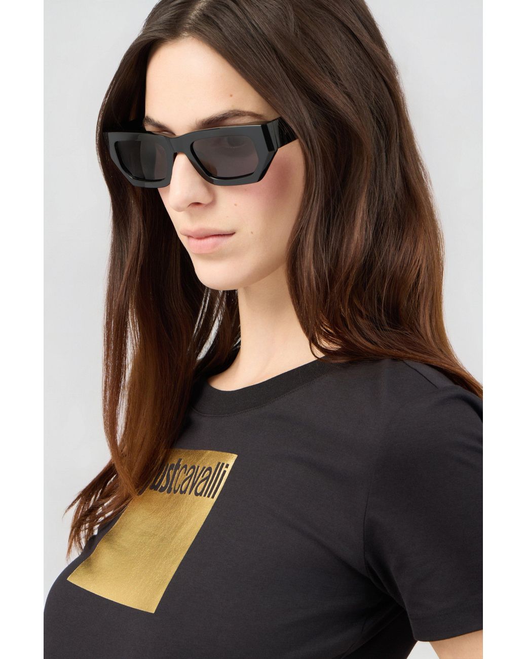 Roberto Cavalli Black Rectangular Frame