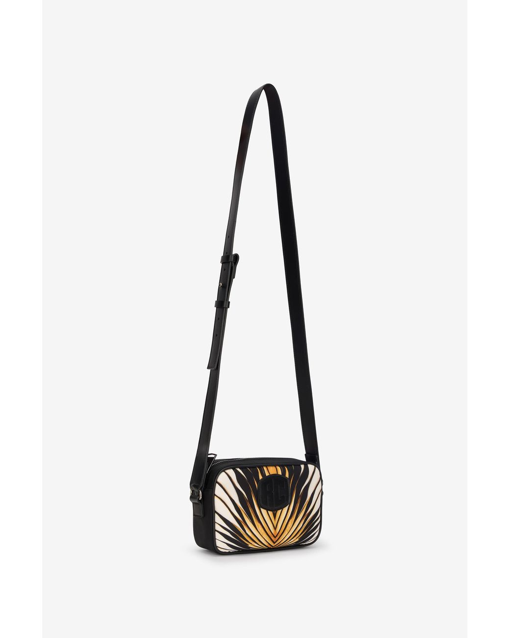 Roberto Cavalli White Camera Bag With Ray Of Print for men