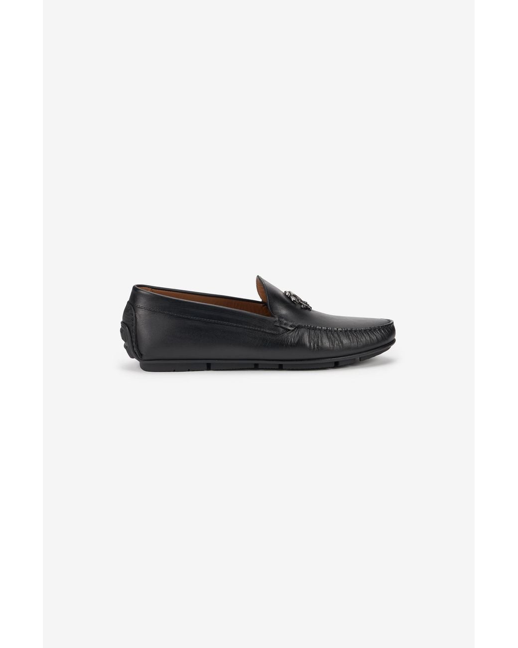 Roberto Cavalli Black Loafers With Rc Monogram for men