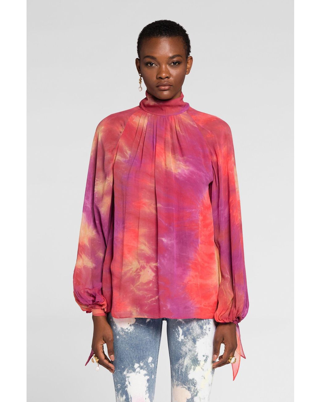 Roberto Cavalli Pink Tie-Dye Top