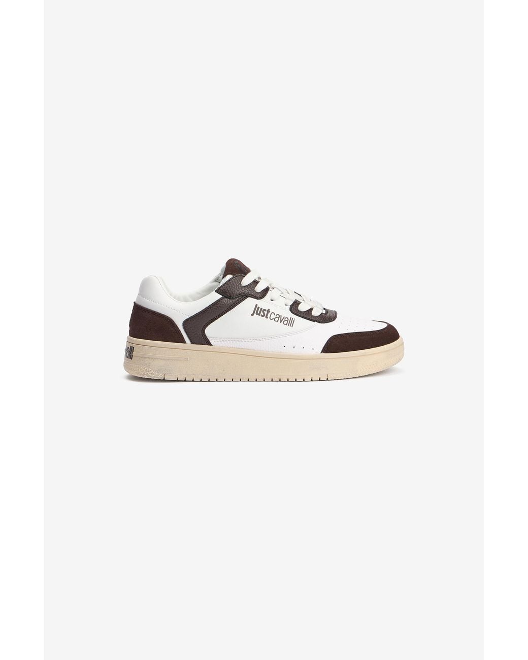 Roberto Cavalli Multicolor Leather Sneakers With Contrast Inserts for men