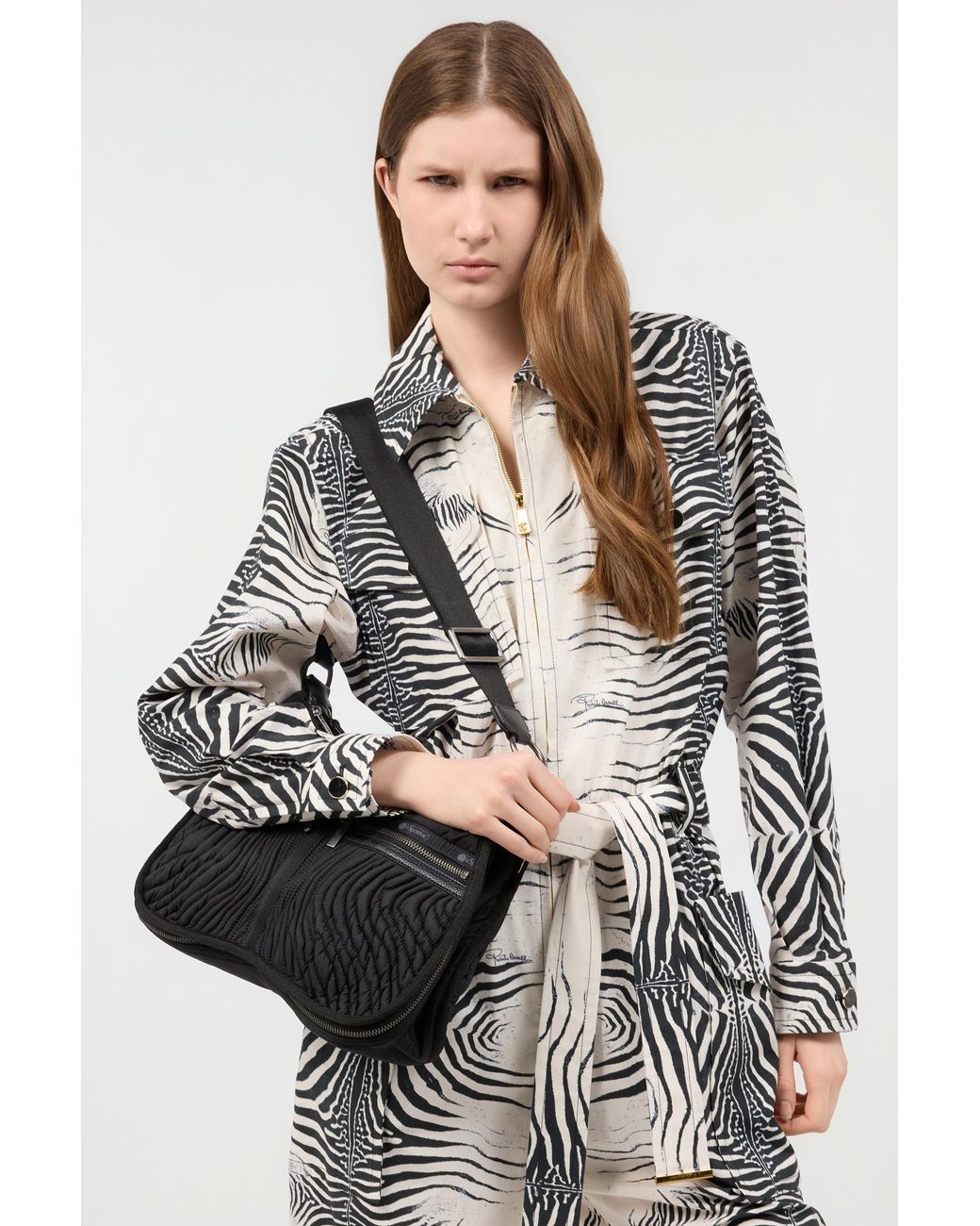 Roberto Cavalli Black Torino Matelasse Bag