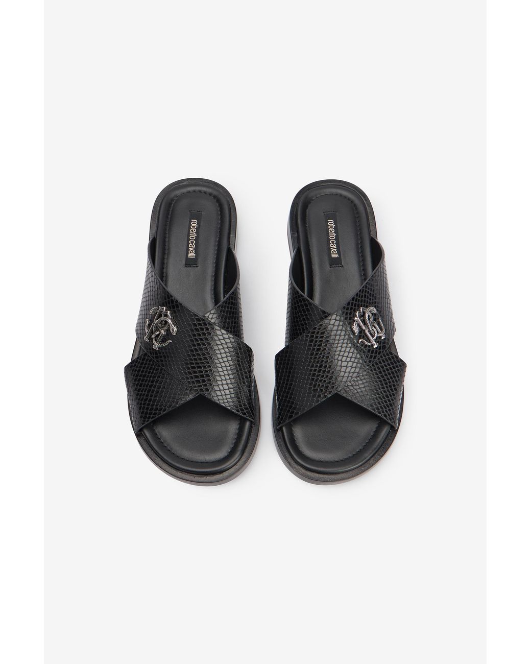 Roberto Cavalli Black Slide Sandals for men