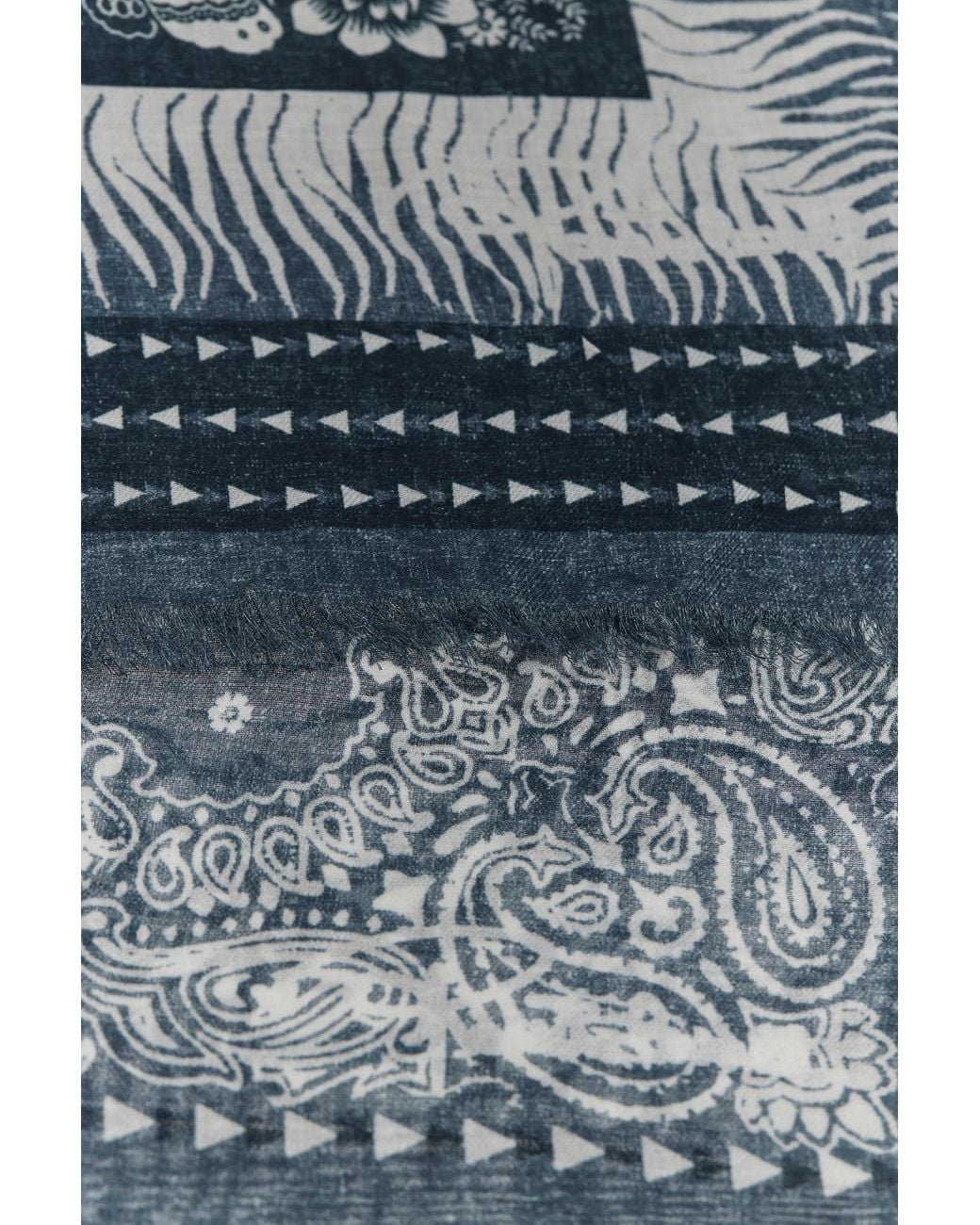 Roberto Cavalli Blue Shawl With Zebra Pattern And Logo for men