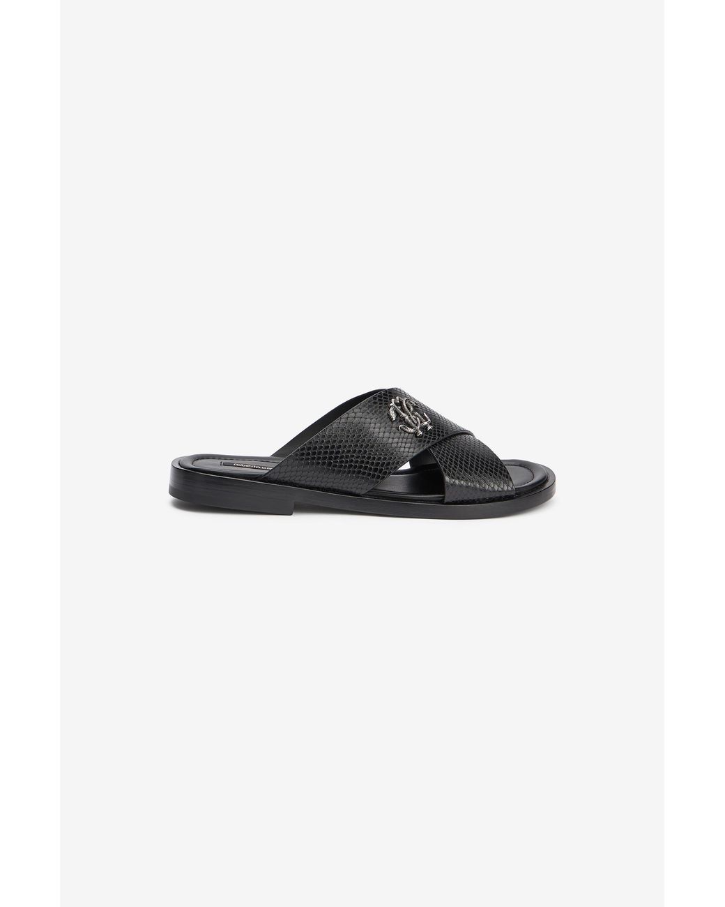 Roberto Cavalli Black Slide Sandals for men