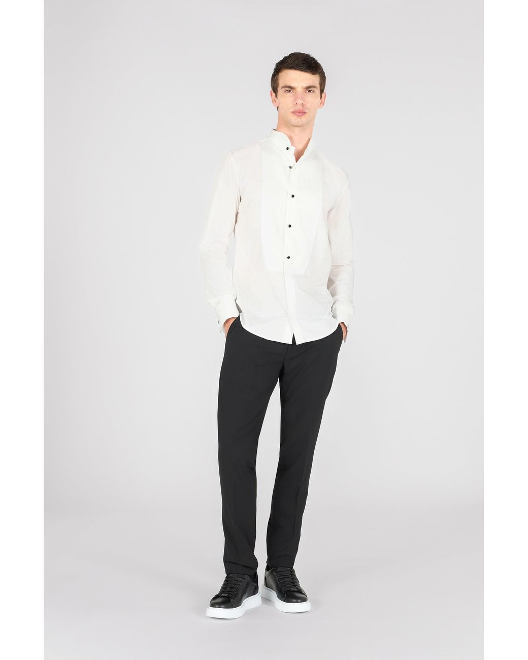 Roberto Cavalli Blue Shirt With Plastron for men