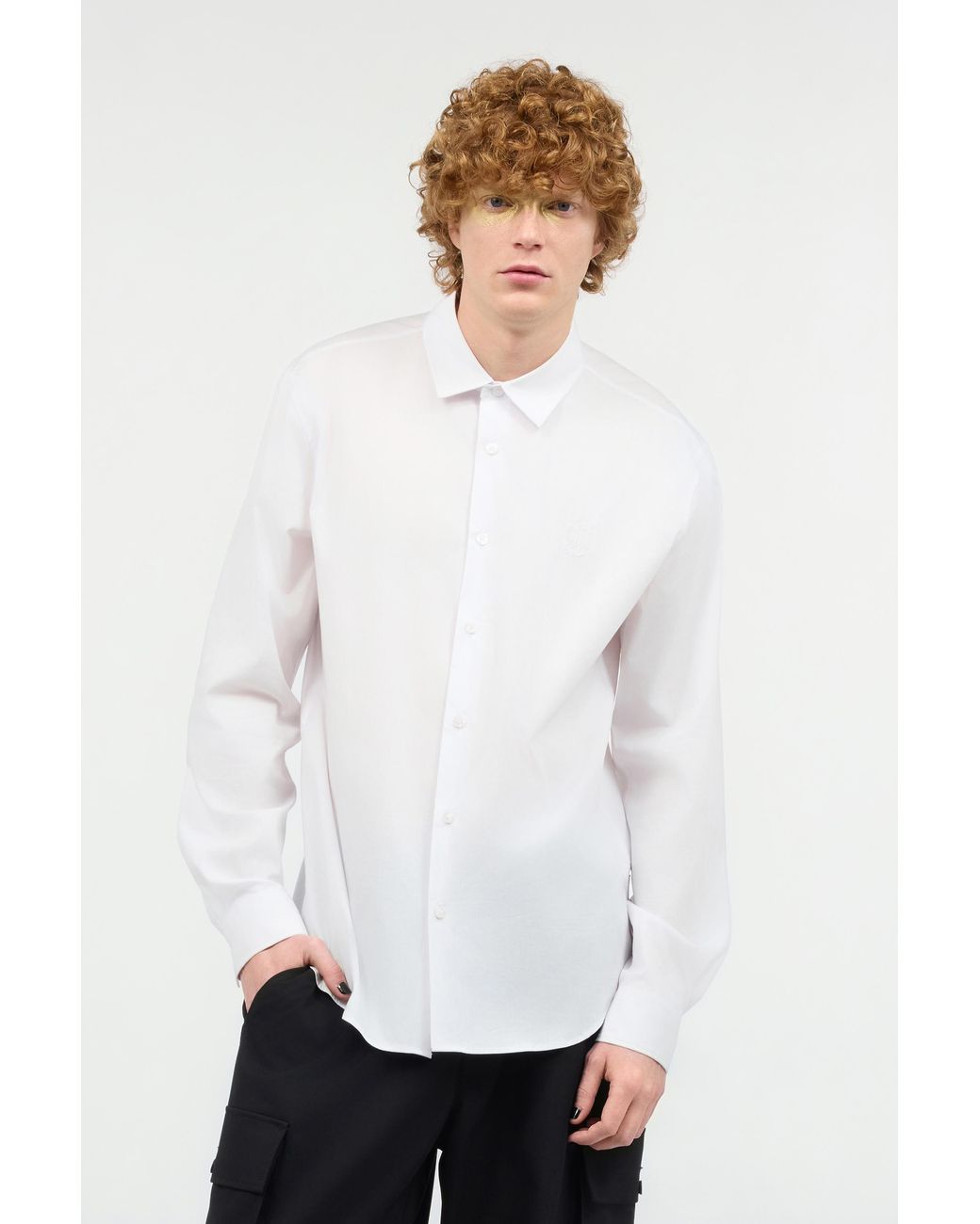 Roberto Cavalli White Solid-Color Shirt for men