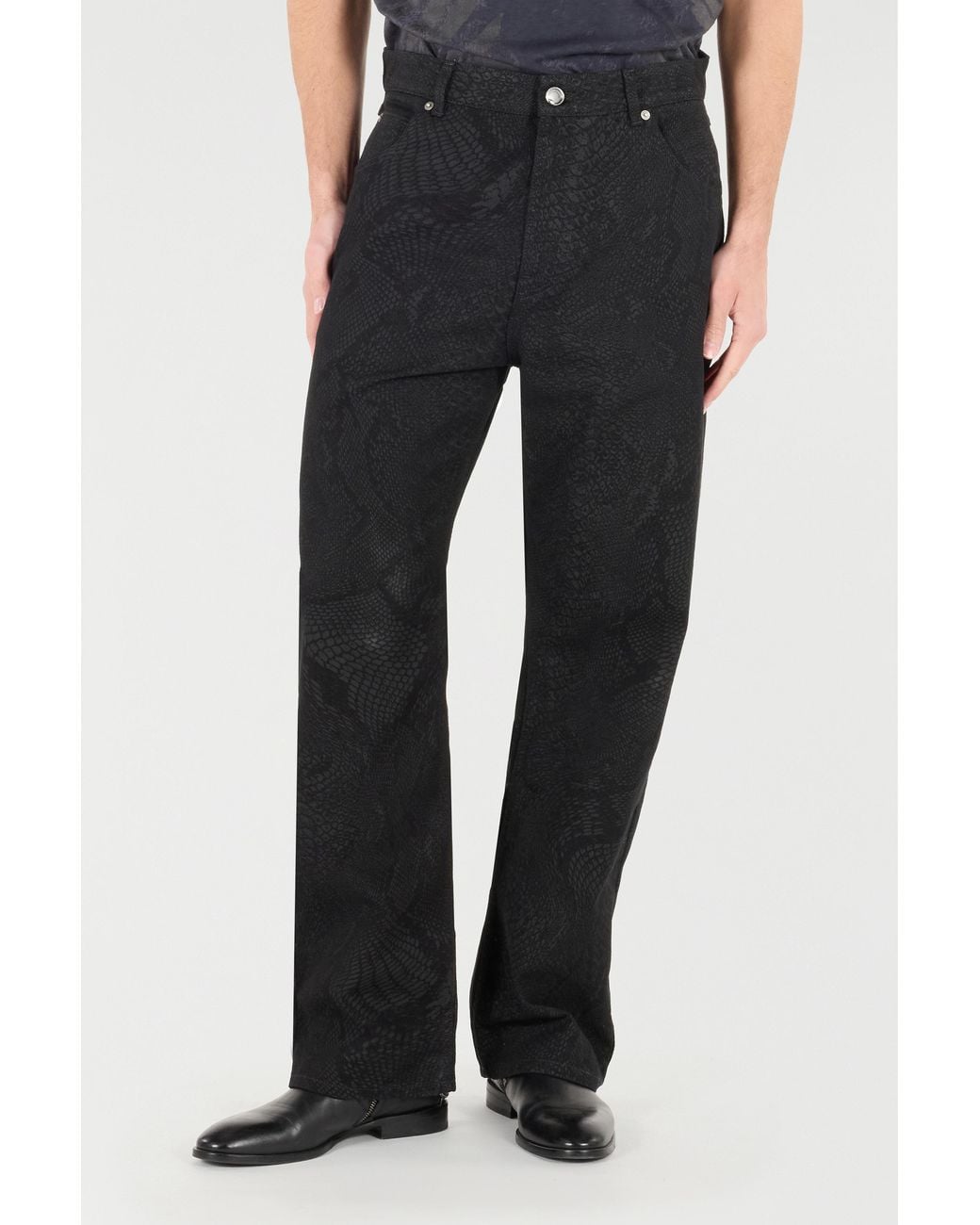 Pantalones Con Estampado Pitón Roberto Cavalli de hombre de color Black