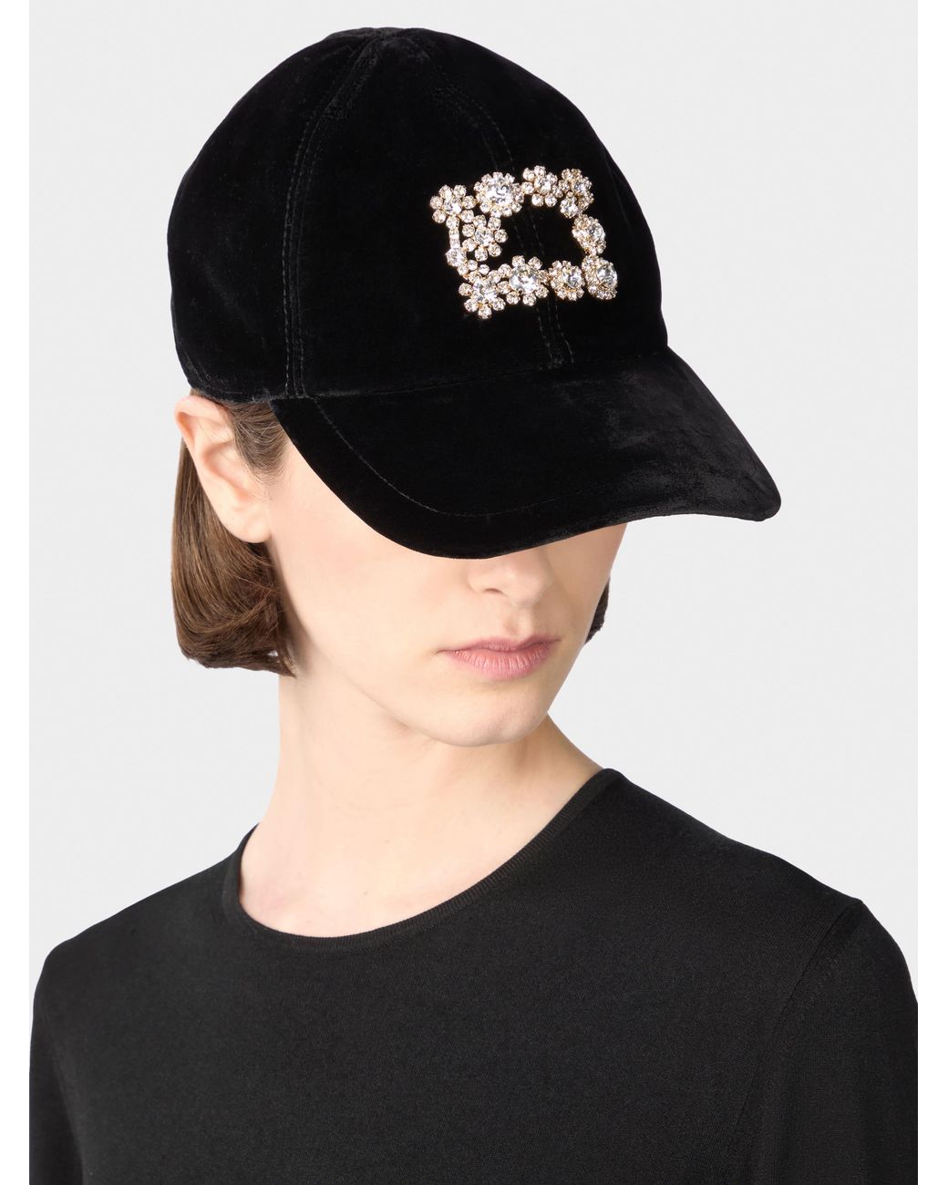 Roger Vivier Black Efflorescence Baseball Cap