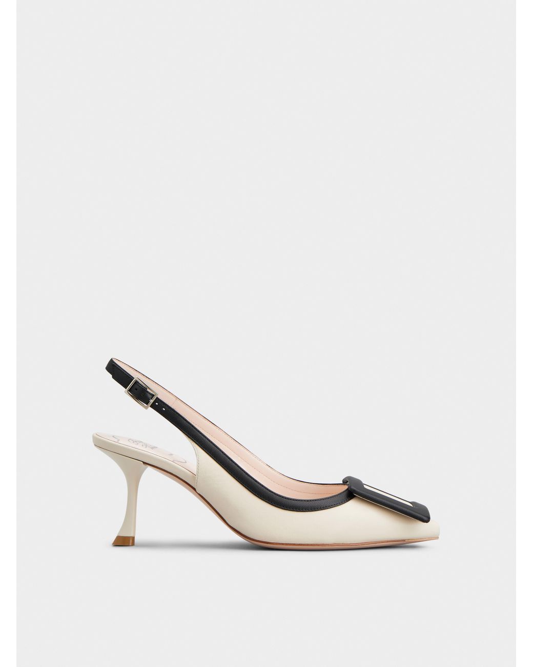 Roger Vivier Viv In The City Bicolor Slingback Pumps in Natural