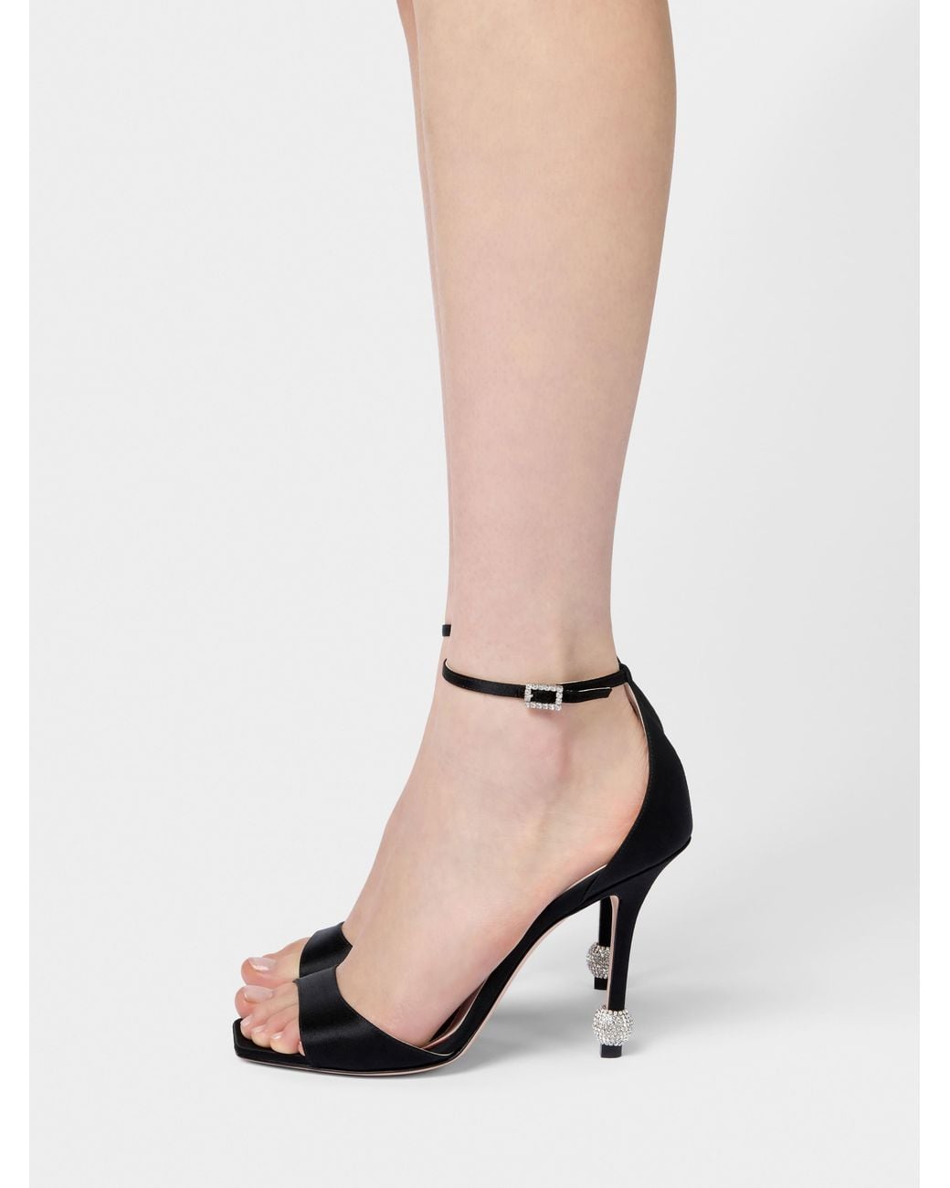 Roger Vivier White Jewel Heel Sandals