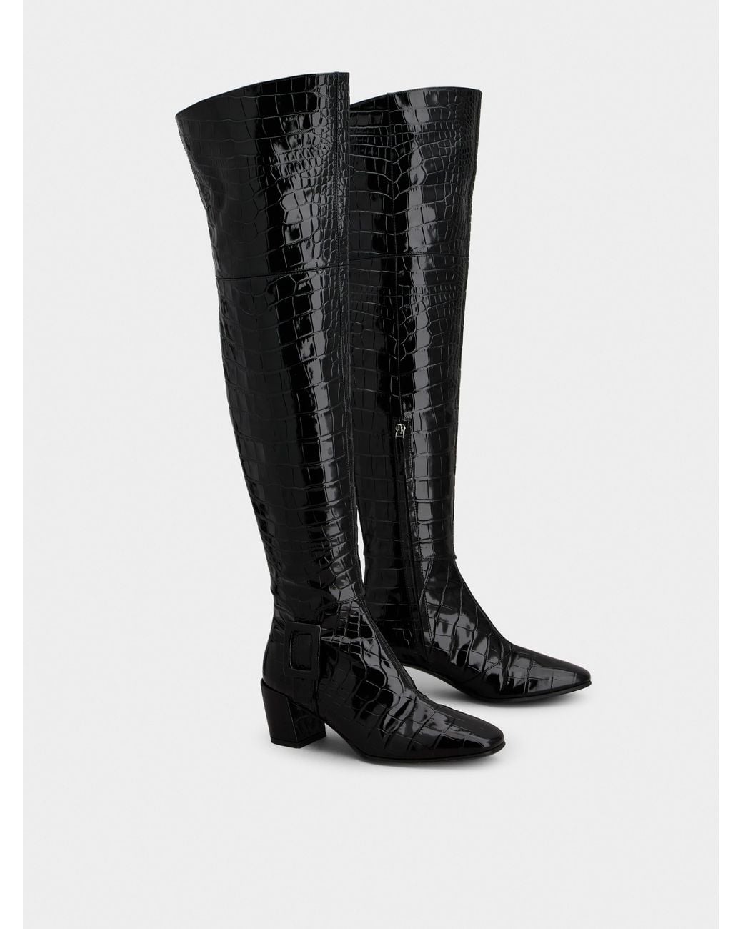 Roger Vivier Black Choc Cuissard Boots