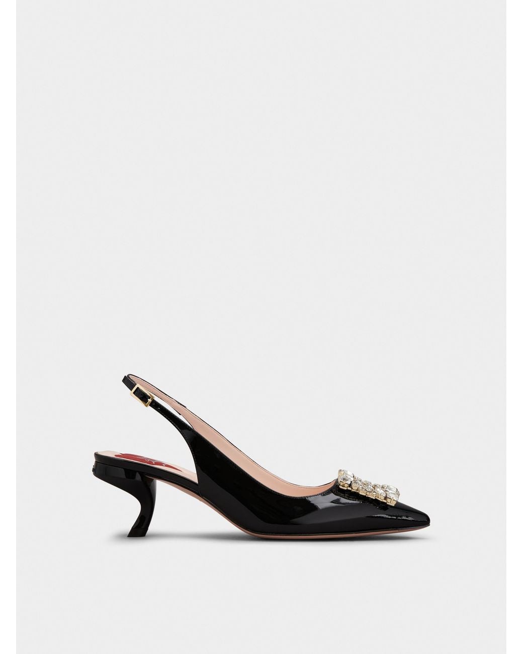 Roger Vivier White Virgule Slingback Pumps