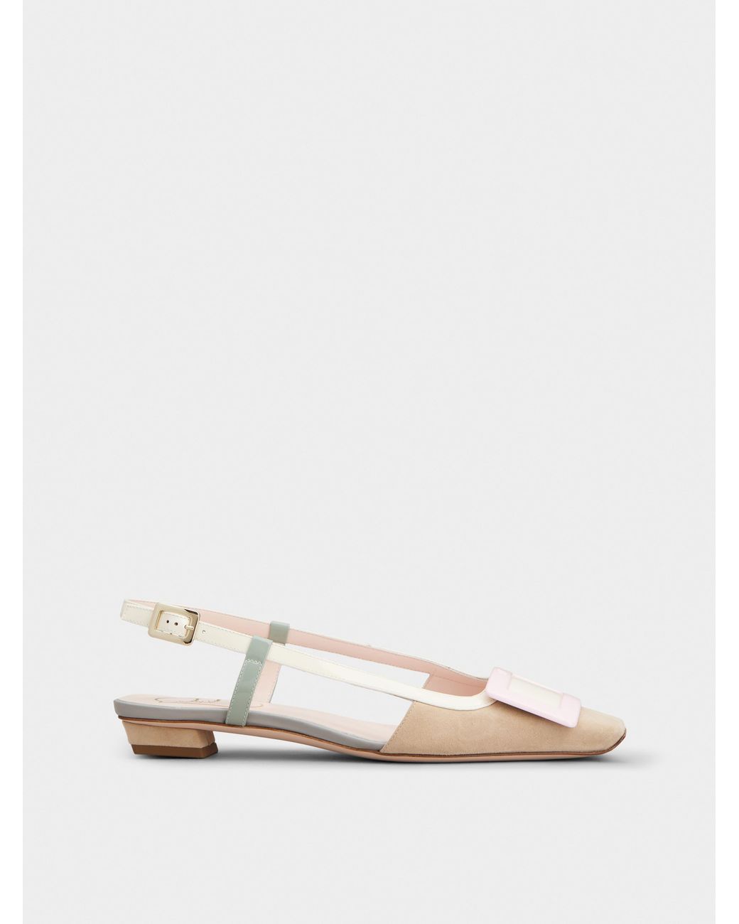 Roger Vivier Natural Belle Vivier Slingback Ballerinas