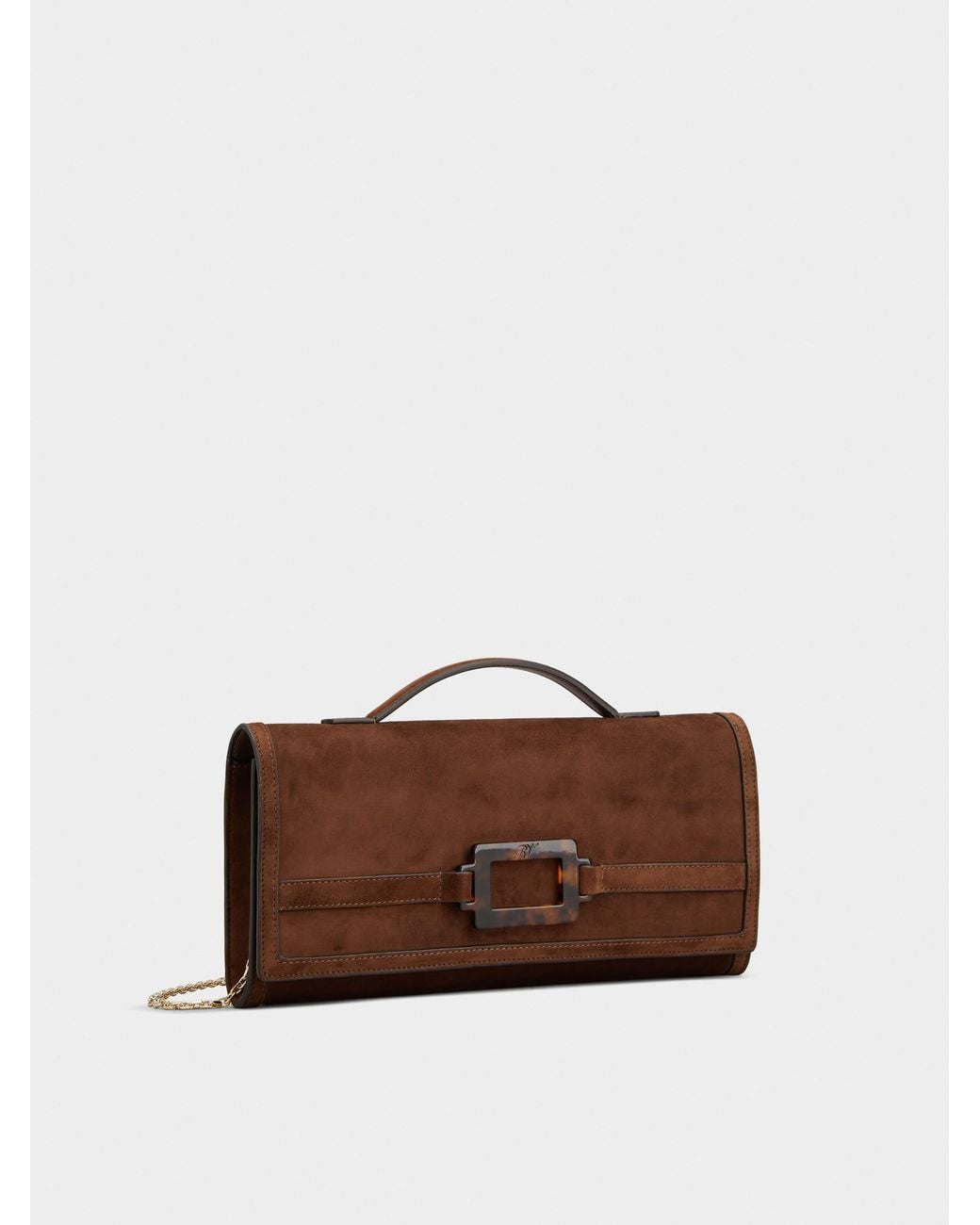 Roger Vivier Brown Belle Vivier Clutch