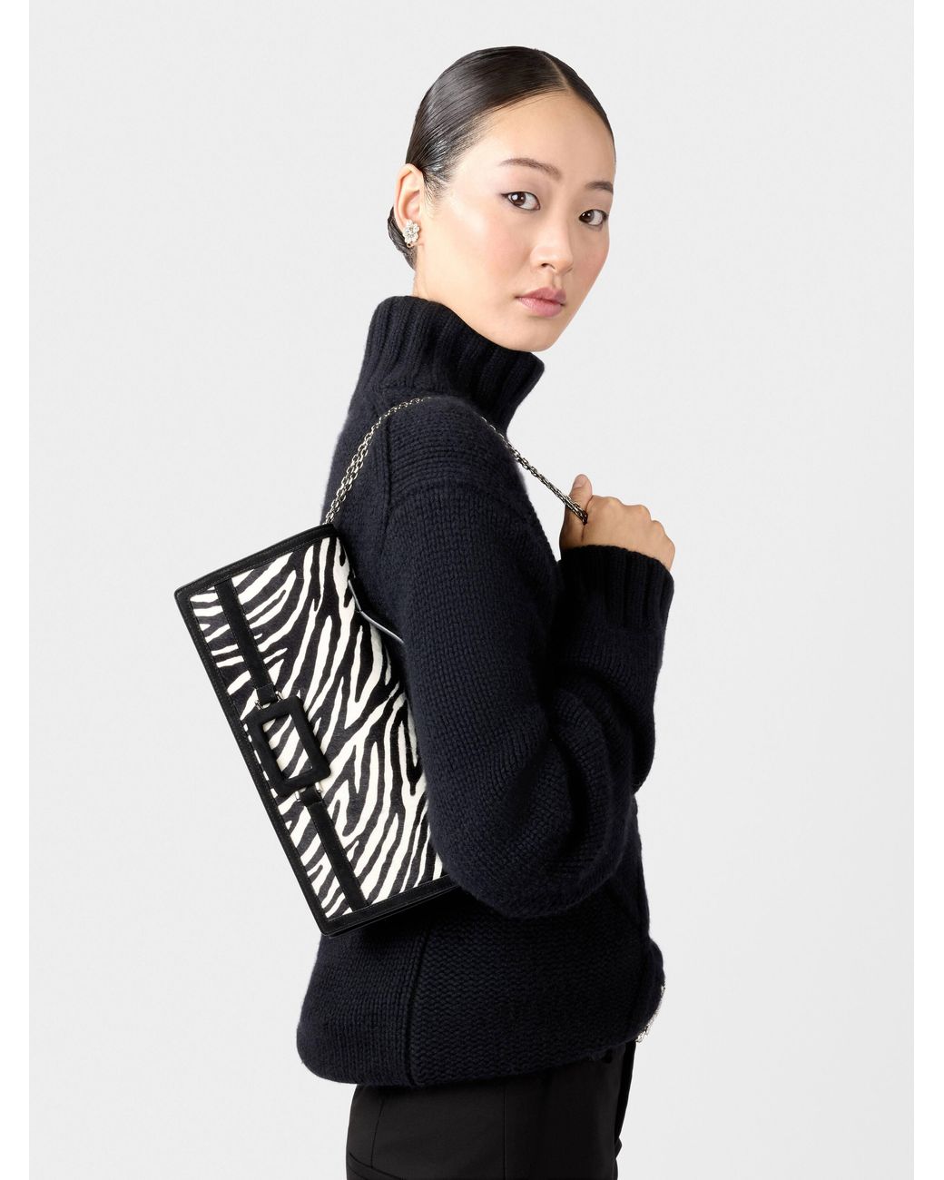Roger Vivier Black Belle Vivier Clutch