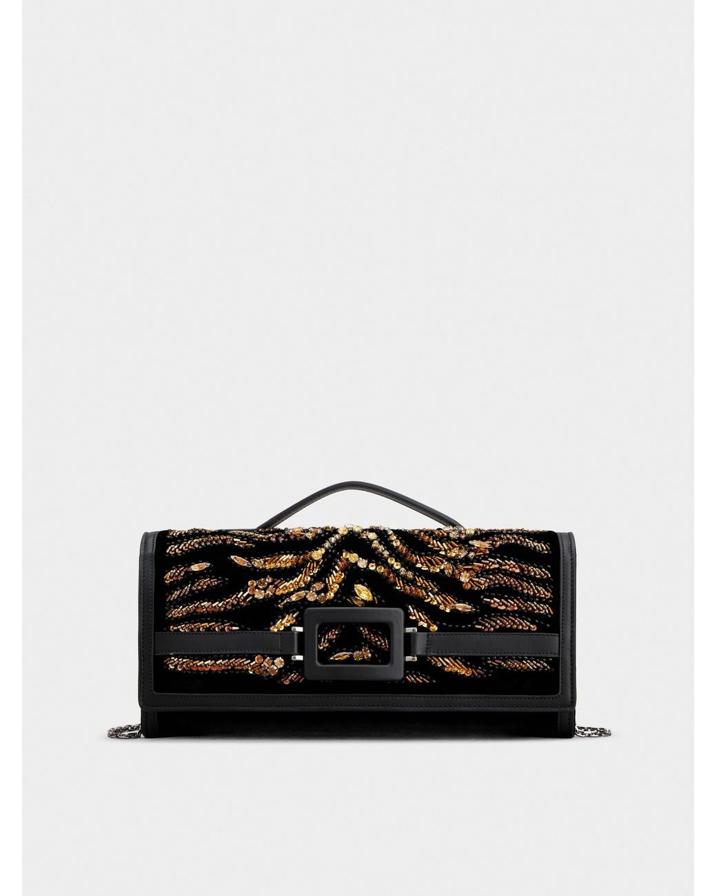 Roger Vivier Black Belle Vivier Clutch