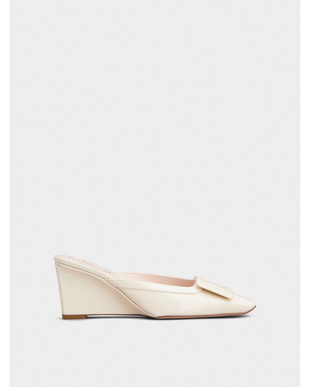 Roger Vivier Natural Belle Vivier Wedge Mules