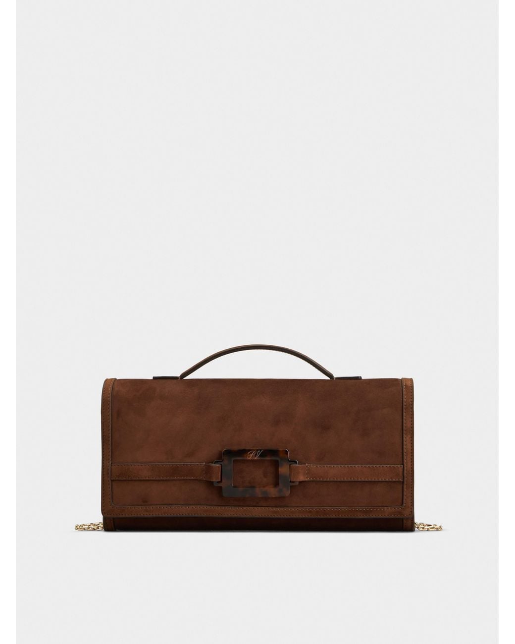 Roger Vivier Brown Belle Vivier Clutch