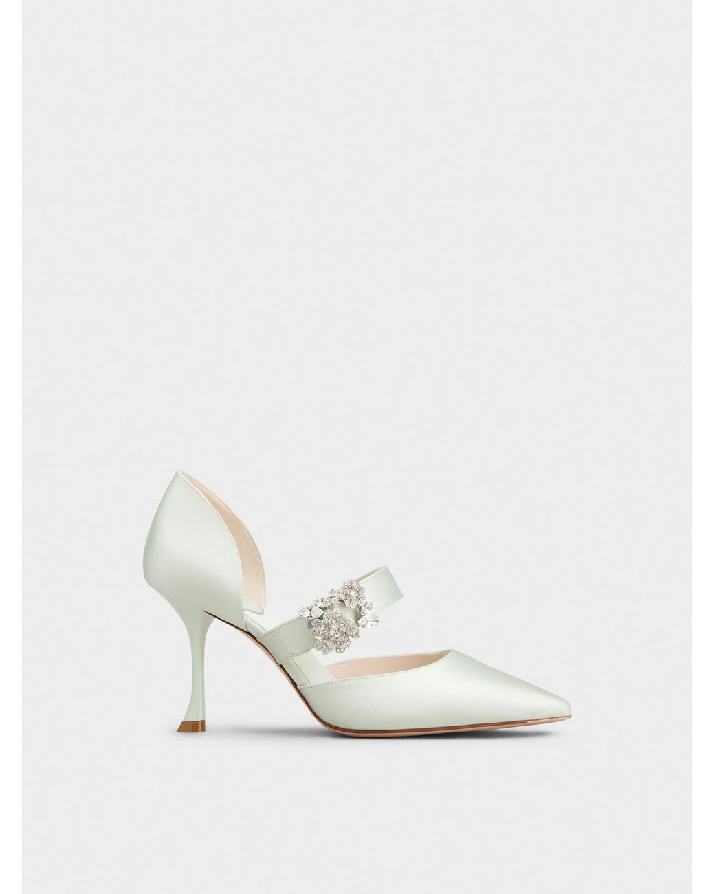 Roger Vivier White Efflorescence D'Orsay Mary Jane Pumps