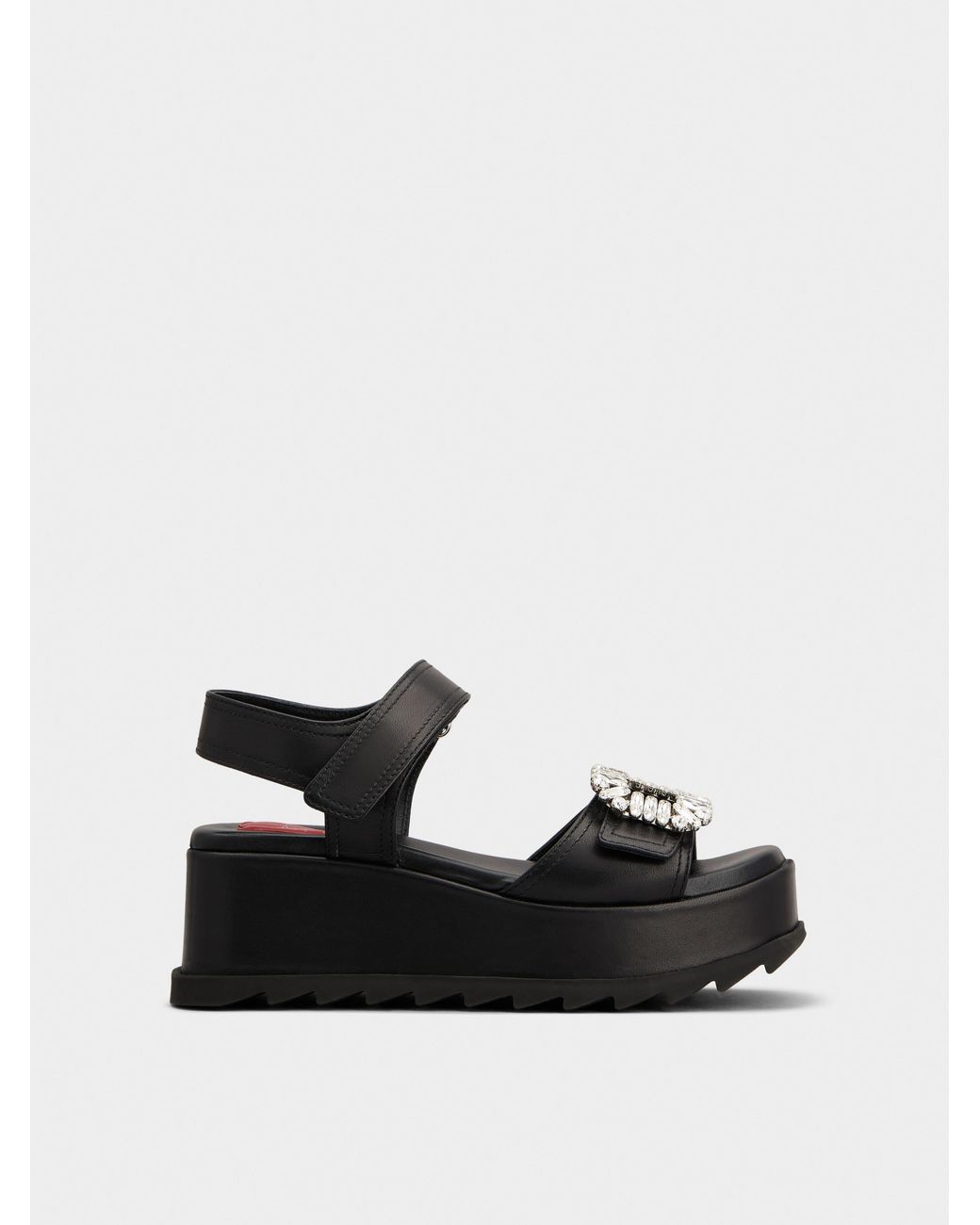 Roger Vivier Black Slidy Viv' Wedge Sandals