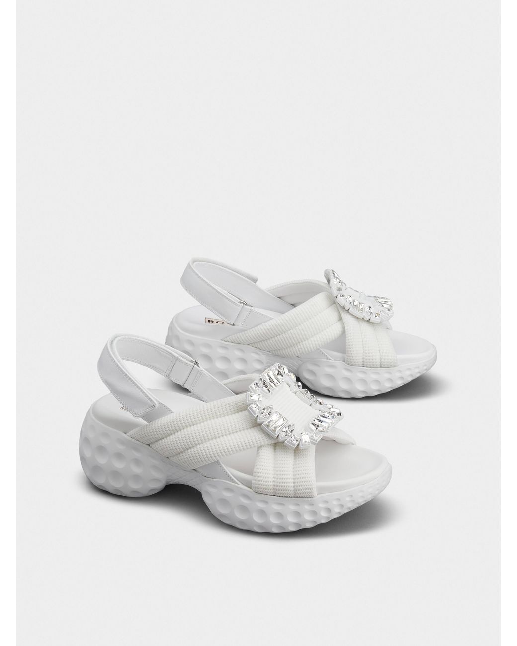 Roger Vivier White Viv' Run Light Sandals