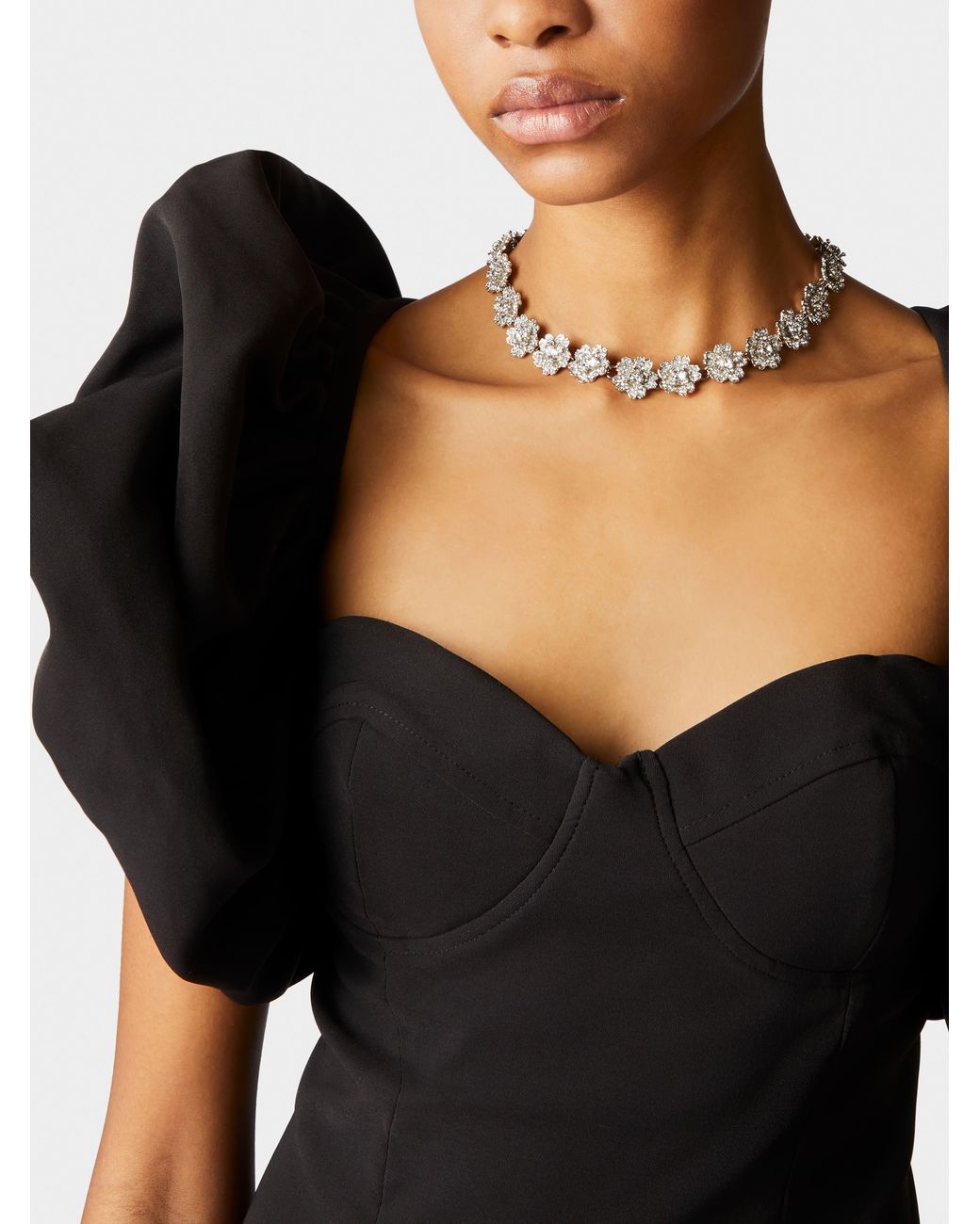 Roger Vivier Metallic Bouquet Multiflowers Necklace