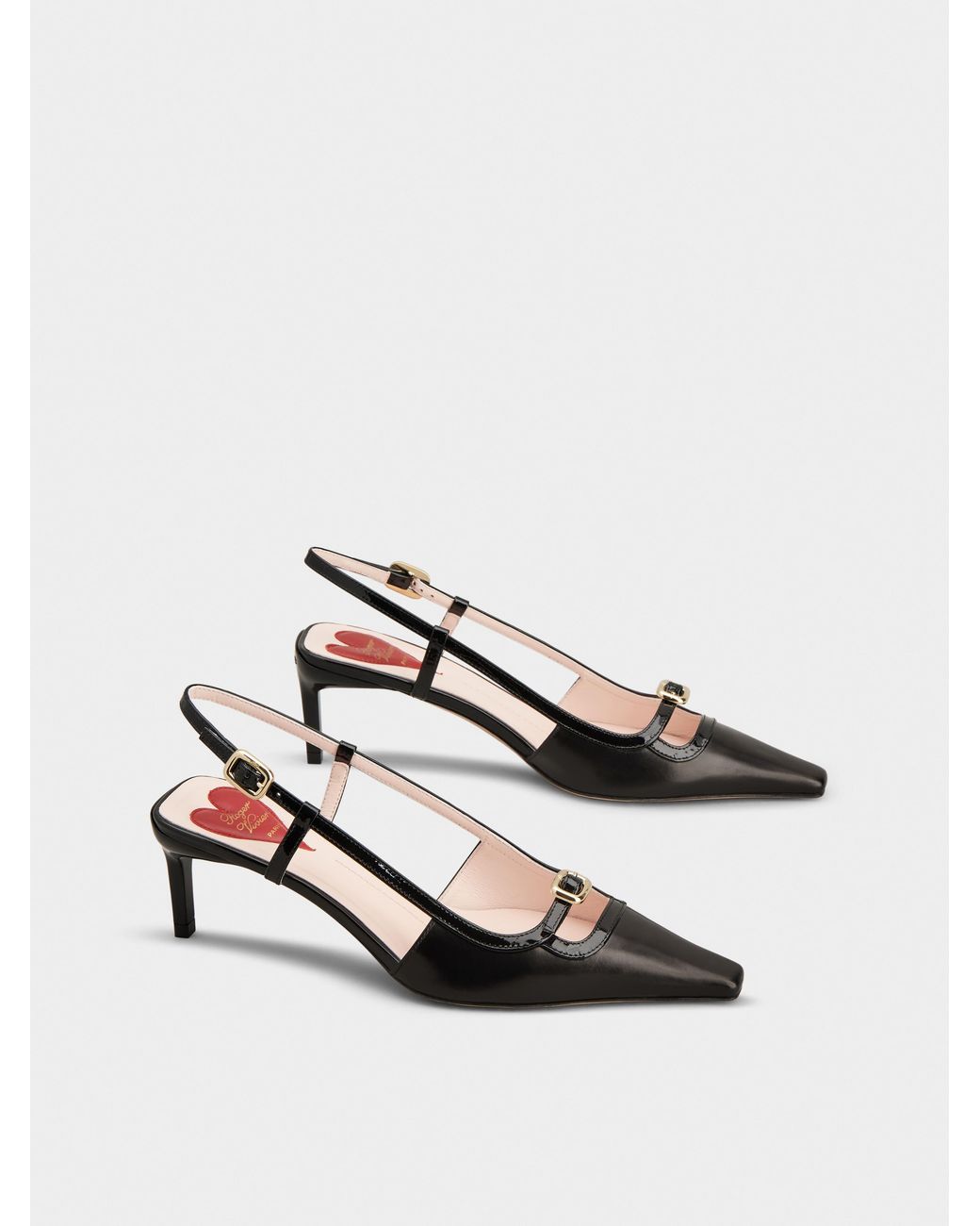 Roger Vivier Black Viv' Canard Slingback Pumps