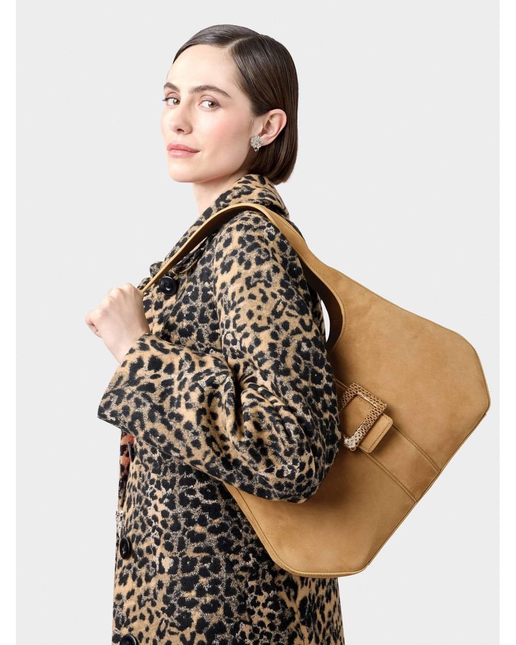Roger Vivier White Belle Vivier Medium Hobo Bag