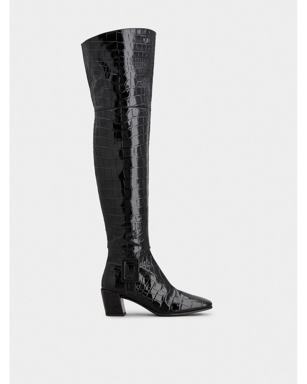 Roger Vivier Black Choc Cuissard Boots