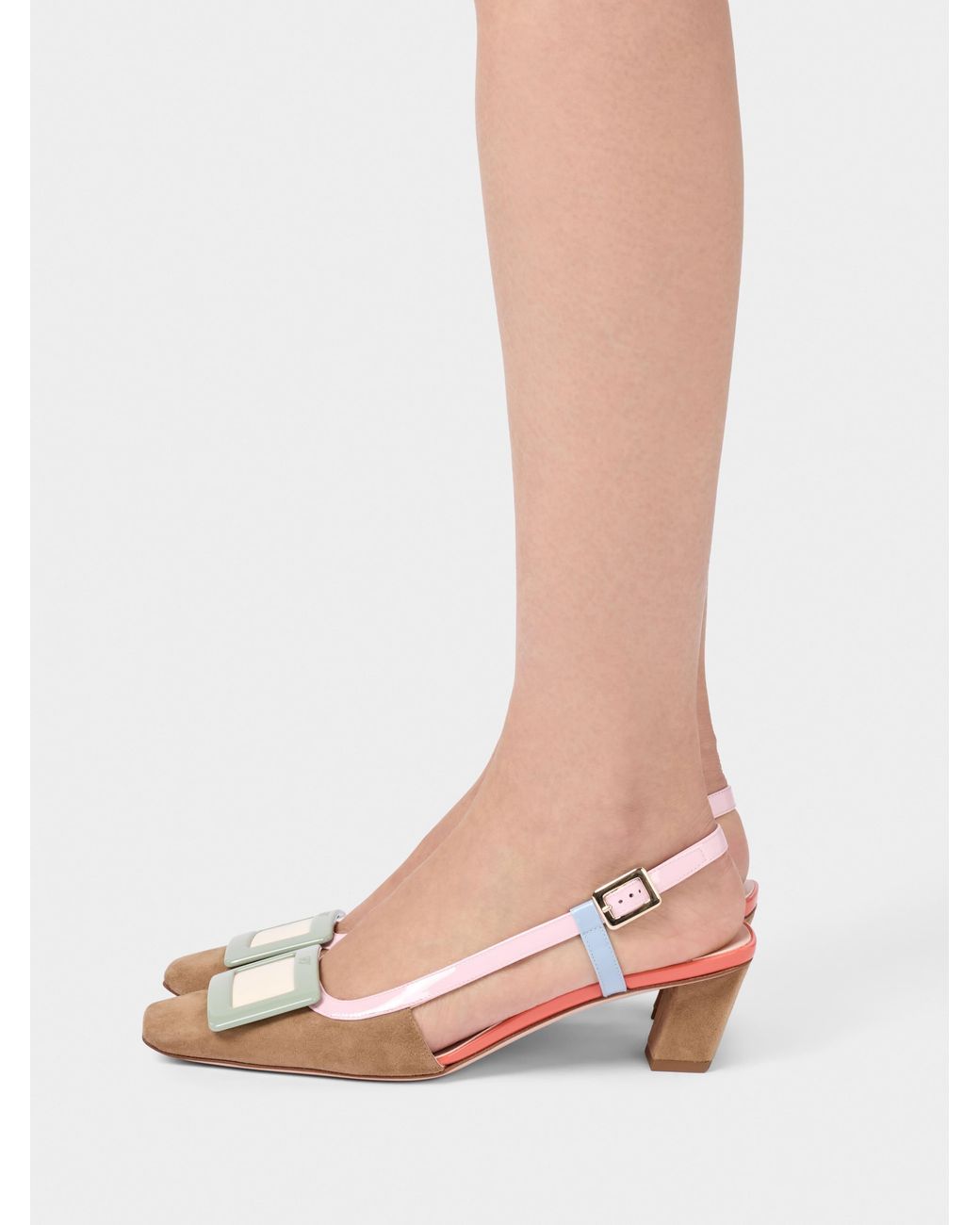 Roger Vivier White Belle Vivier Slingback Pumps