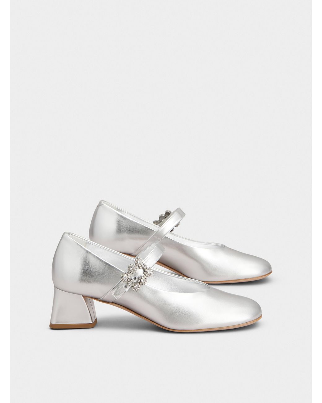 Roger Vivier White Efflorescence Mary Jane Pumps
