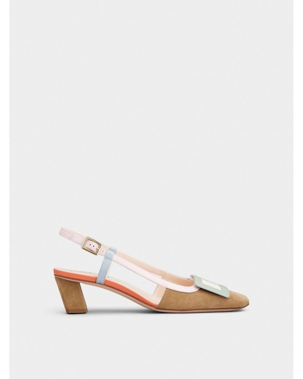 Roger Vivier White Belle Vivier Slingback Pumps