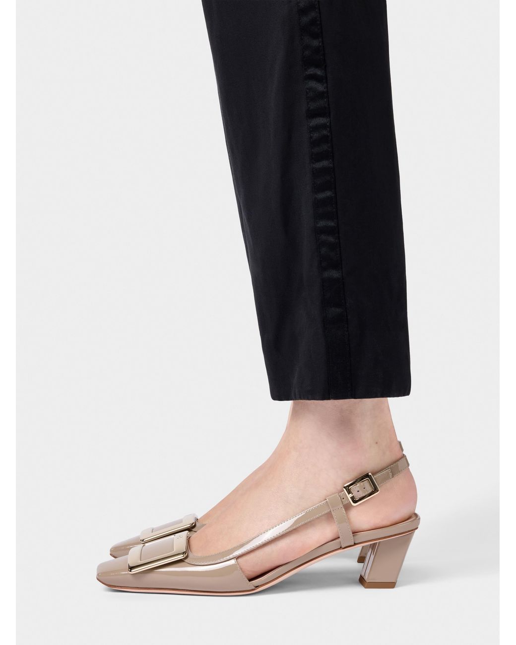 Roger Vivier White Belle Vivier Slingback Pumps