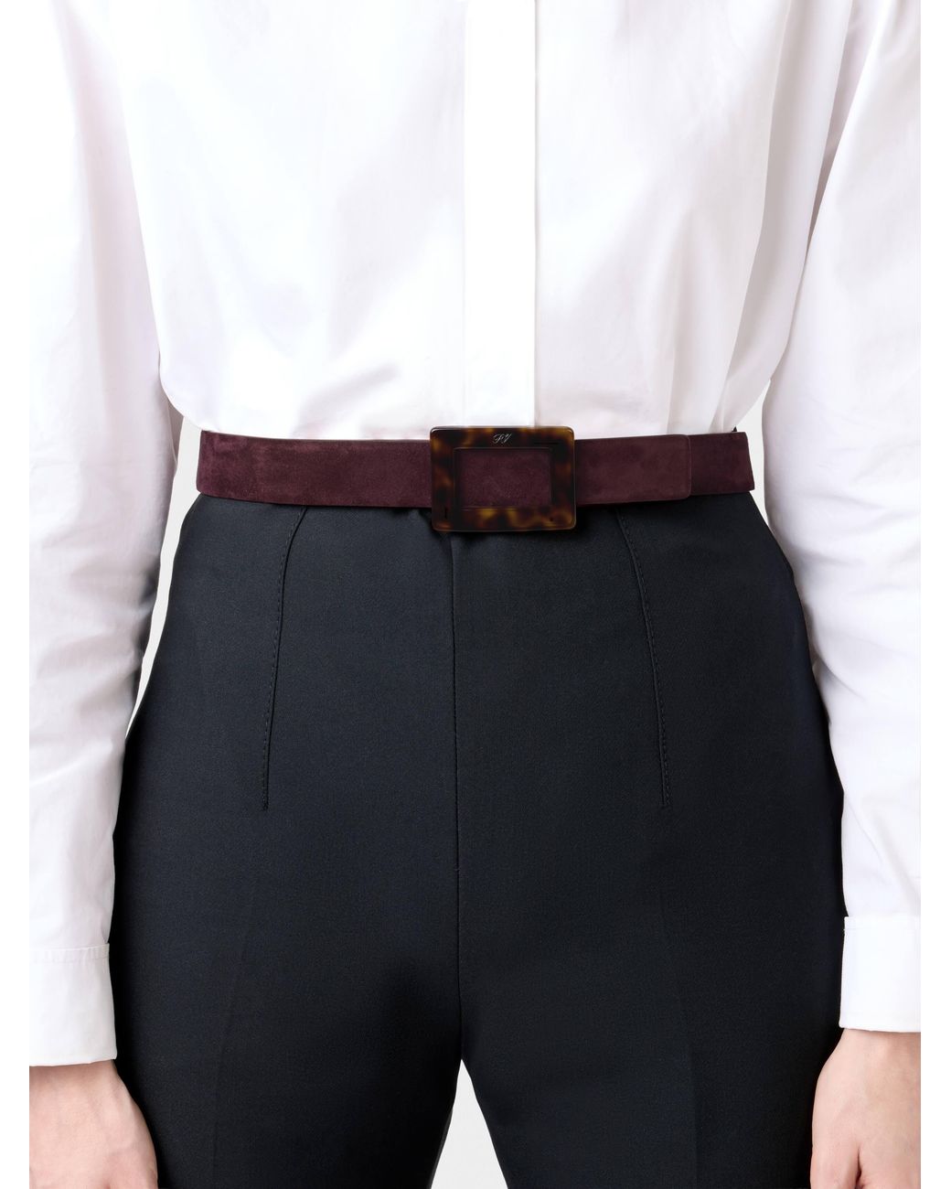 Roger Vivier White Belle Vivier Belt