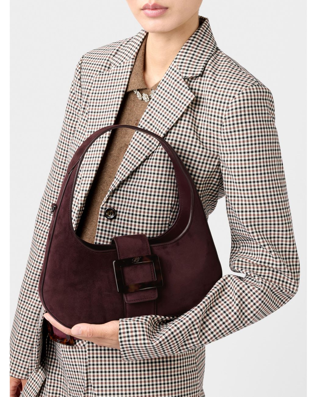 Roger Vivier Purple Belle Vivier Hobo Bag
