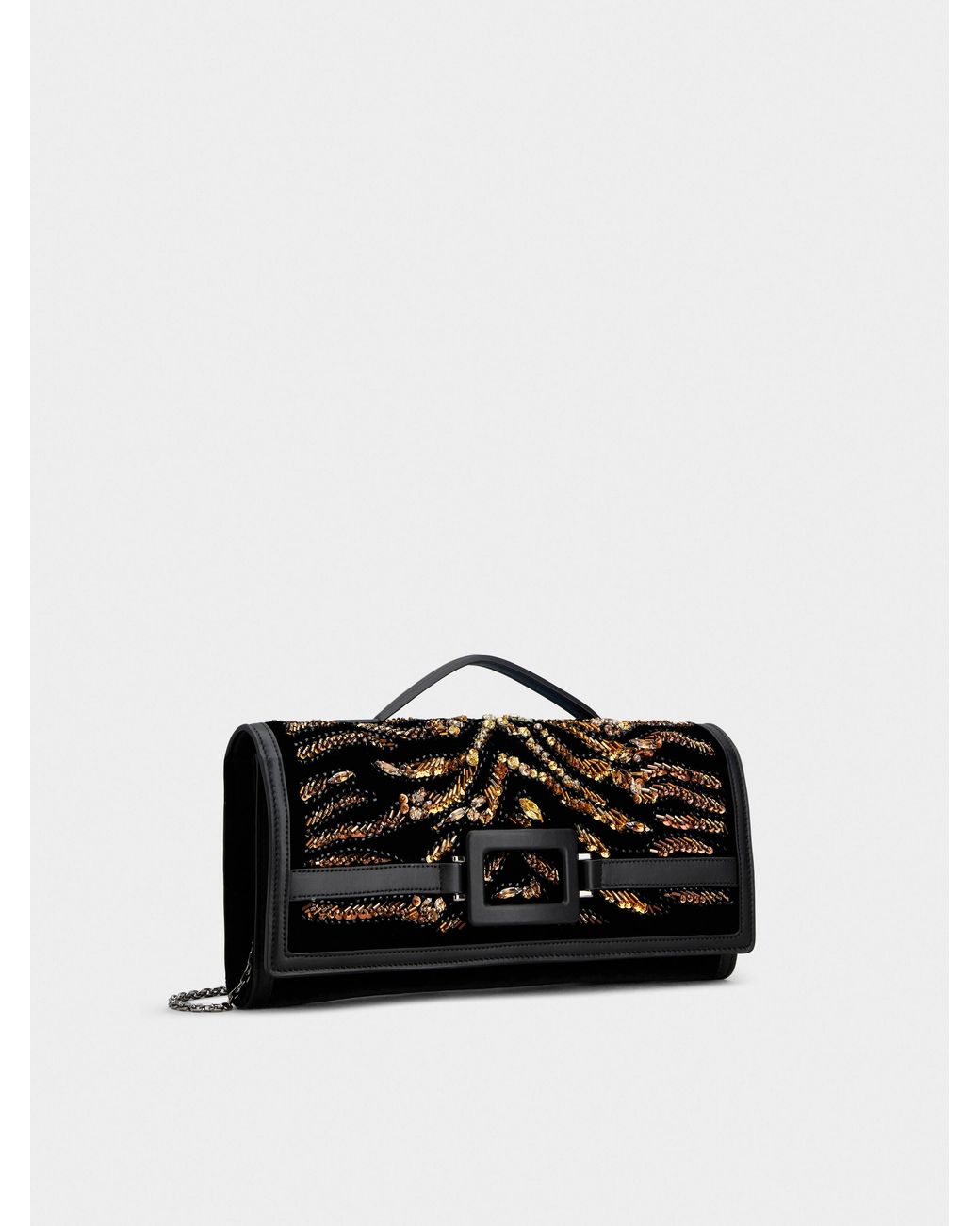 Roger Vivier Black Belle Vivier Clutch