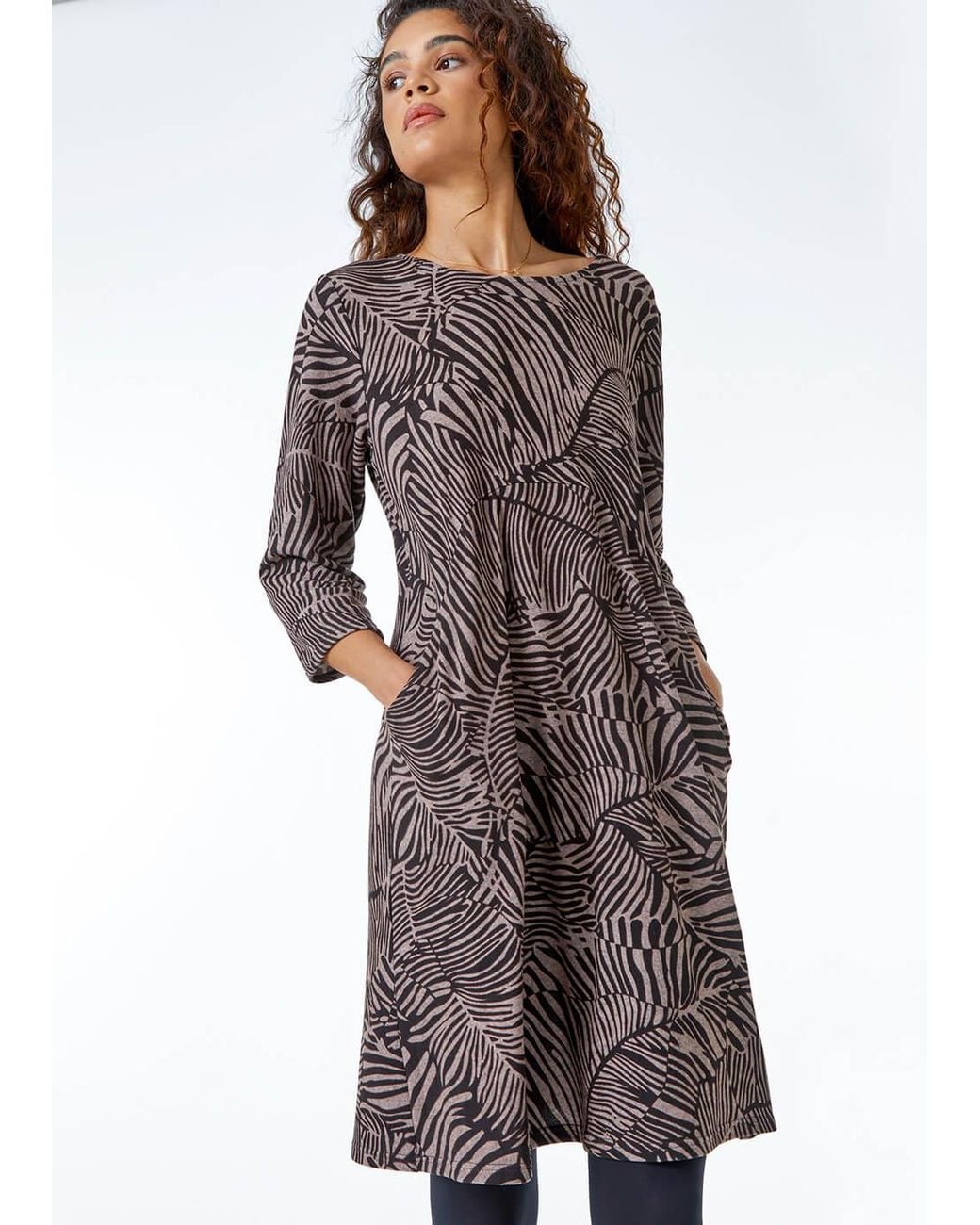 Roman Multicolor Animal Print Stretch Dress