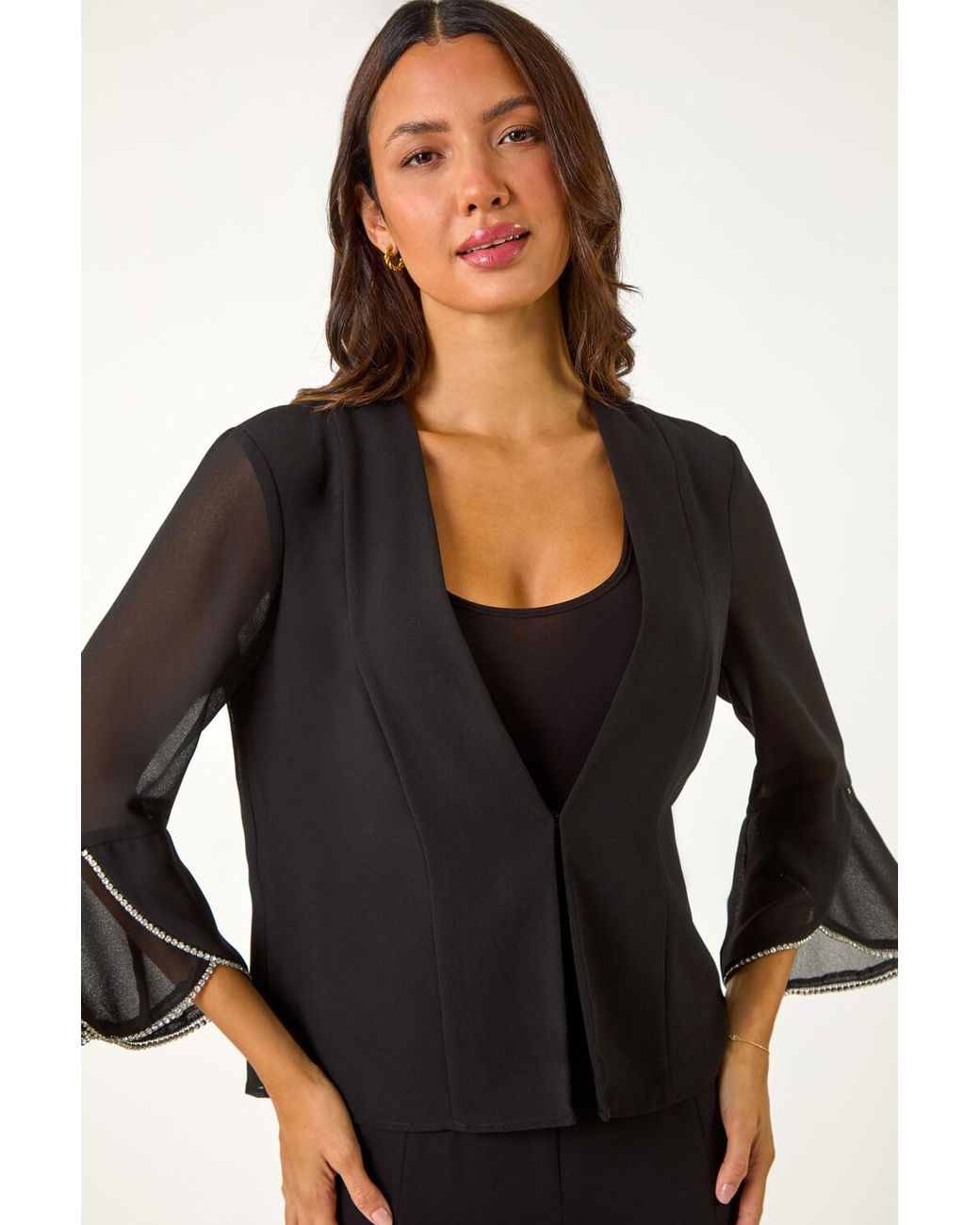 Roman Black Diamante Detail Jacket