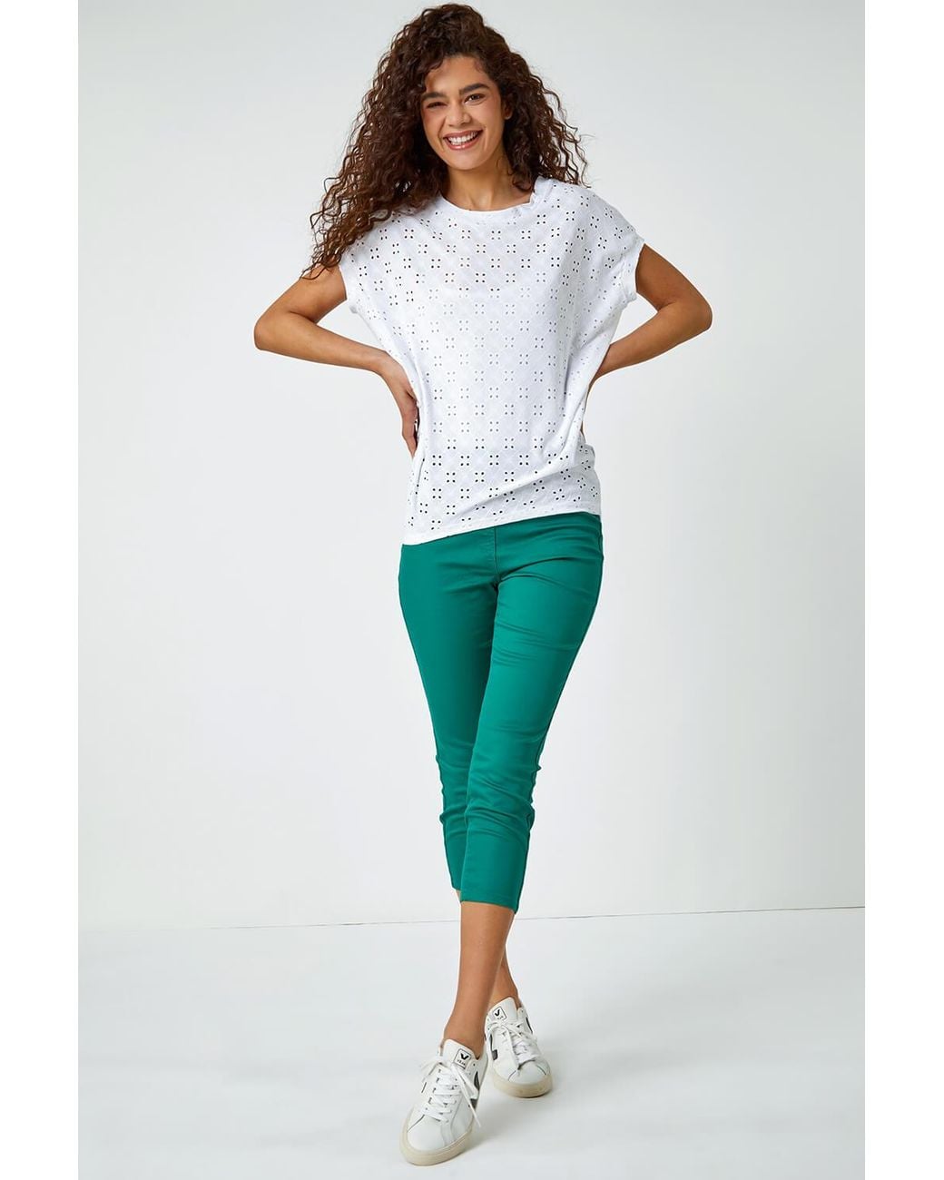 Roman Green Cropped Stretch Denim Jegging