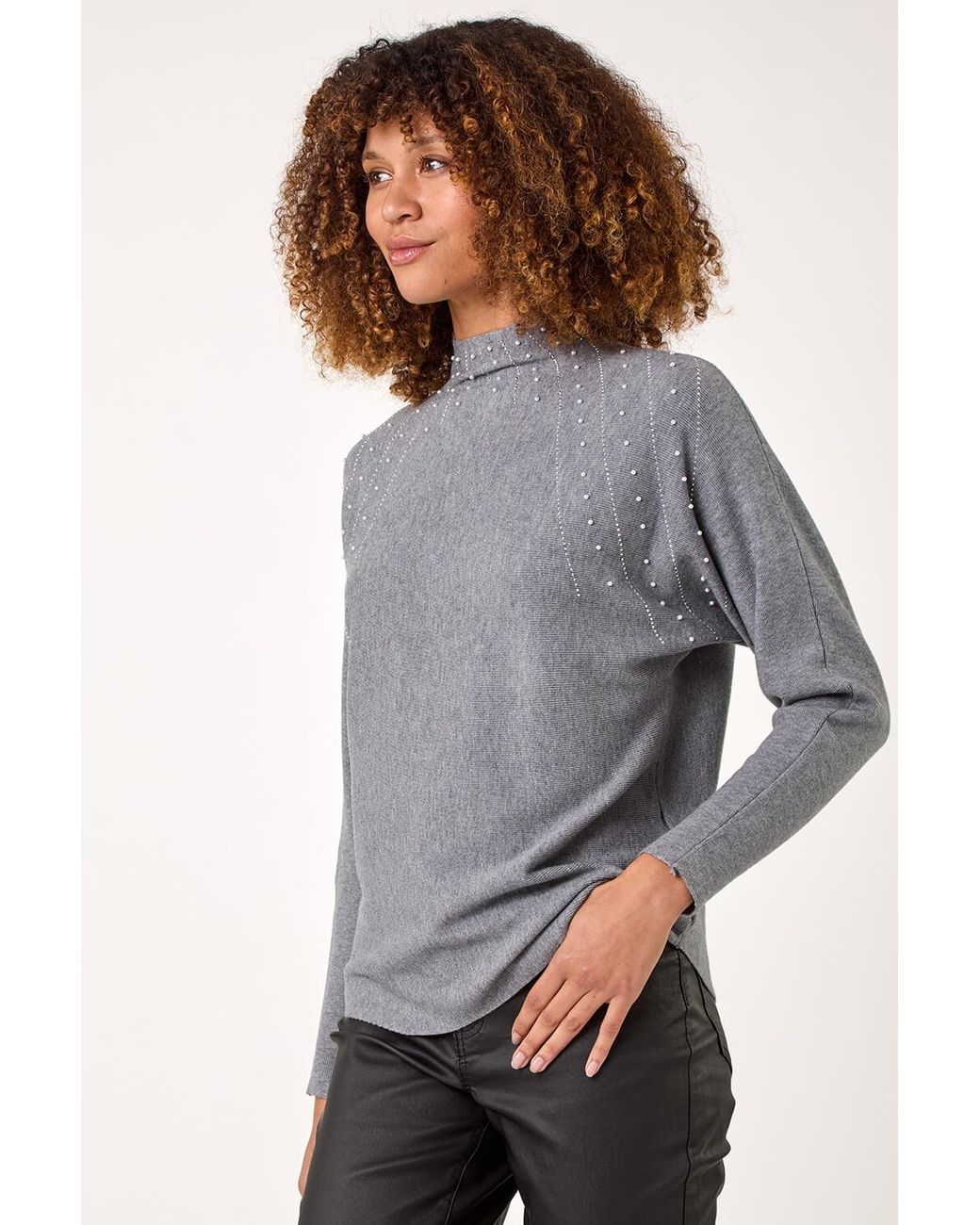 Roman Gray Sunray Embellished Jumper
