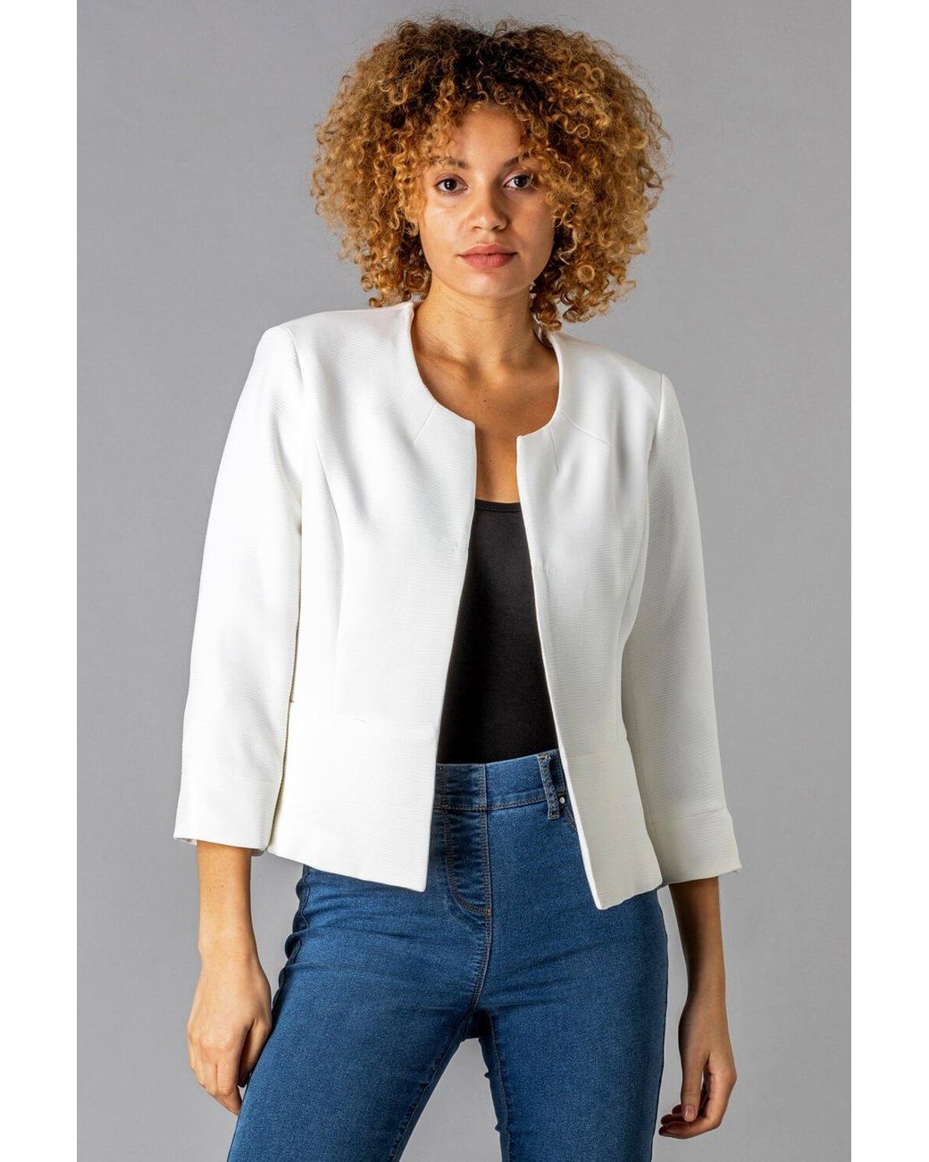 ivory cropped blazer