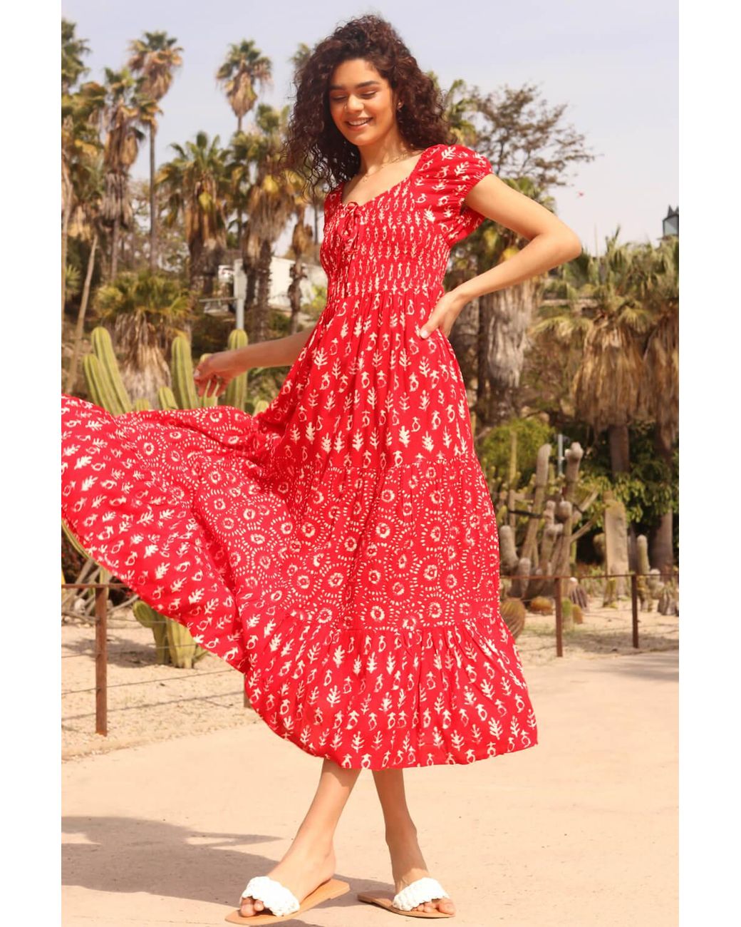 Roman Boho Print Tiered Maxi Dress