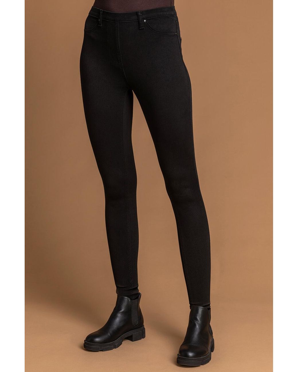 Roman Black Stretch Jersey Denim Jegging