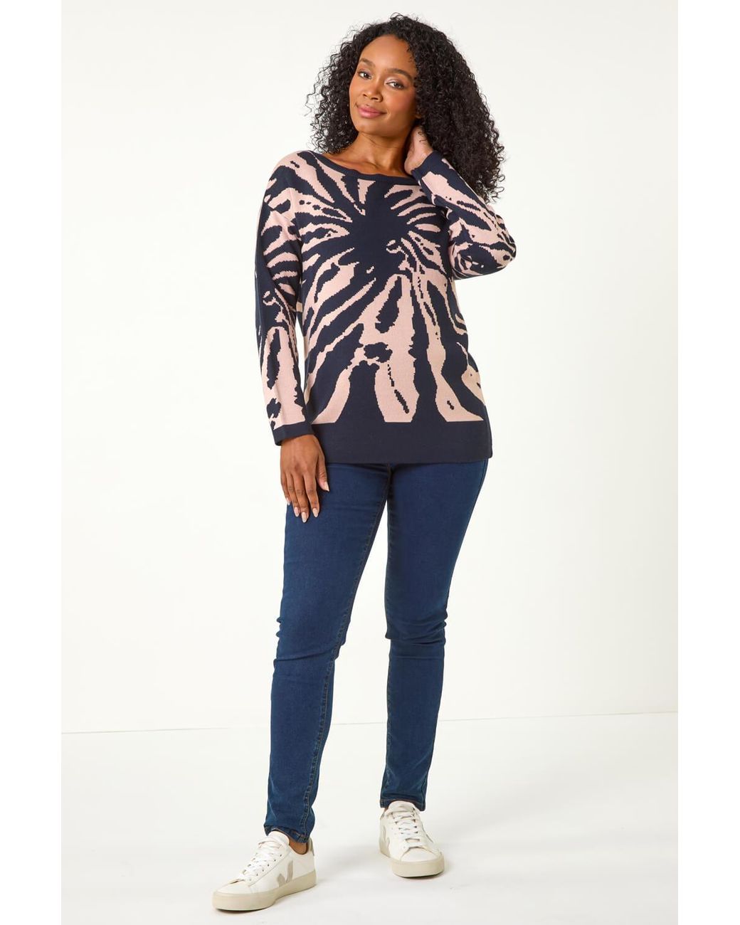 Roman Petite Blue Abstract Knit Jumper