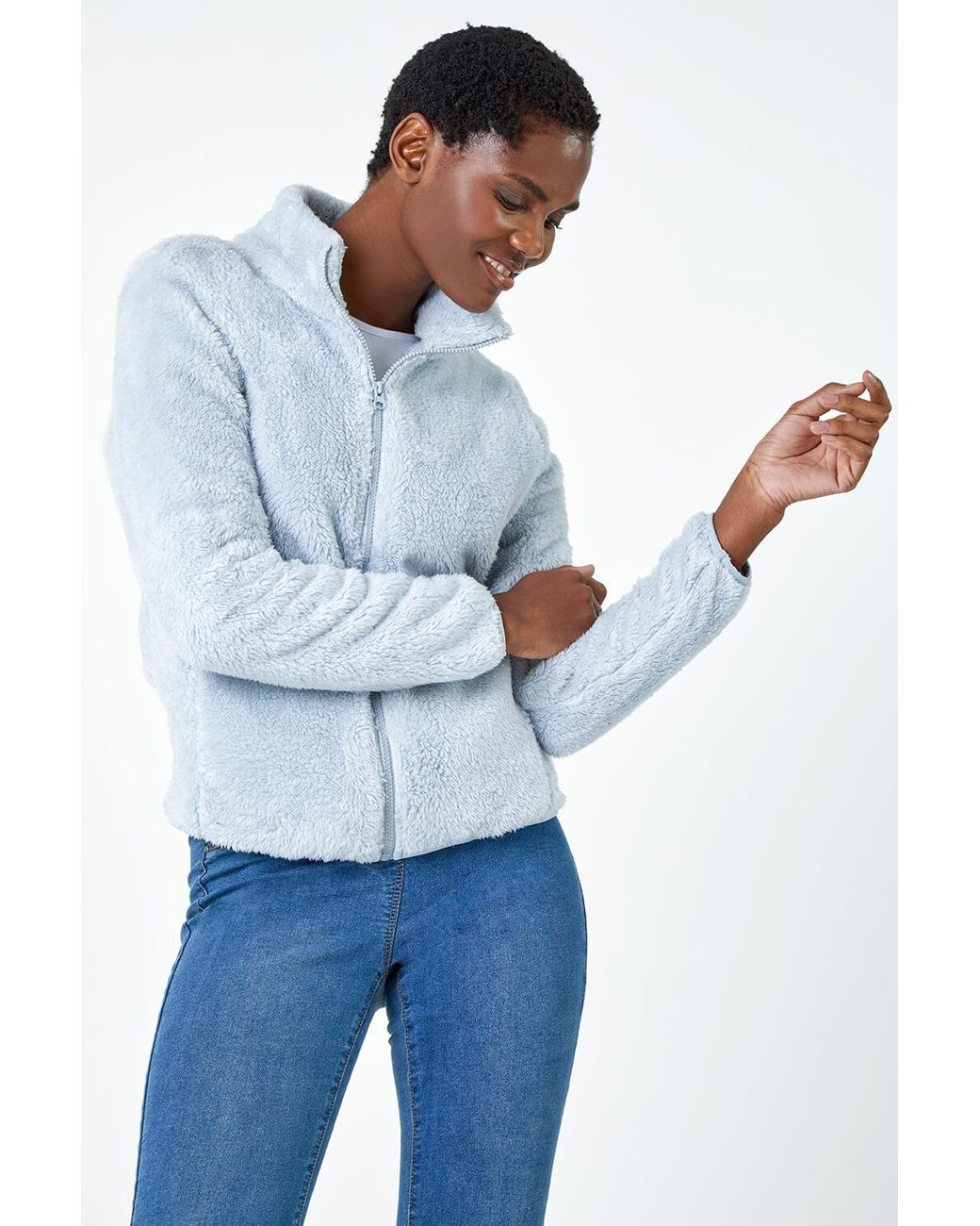 Roman Blue Soft Sherpa Fleece Jacket
