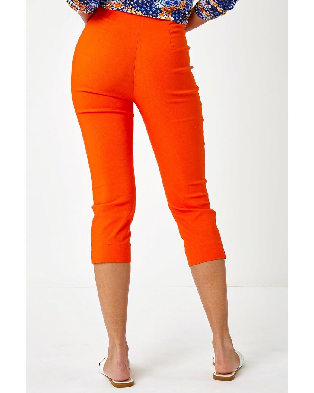 Roman Orange Cropped Stretch Trouser