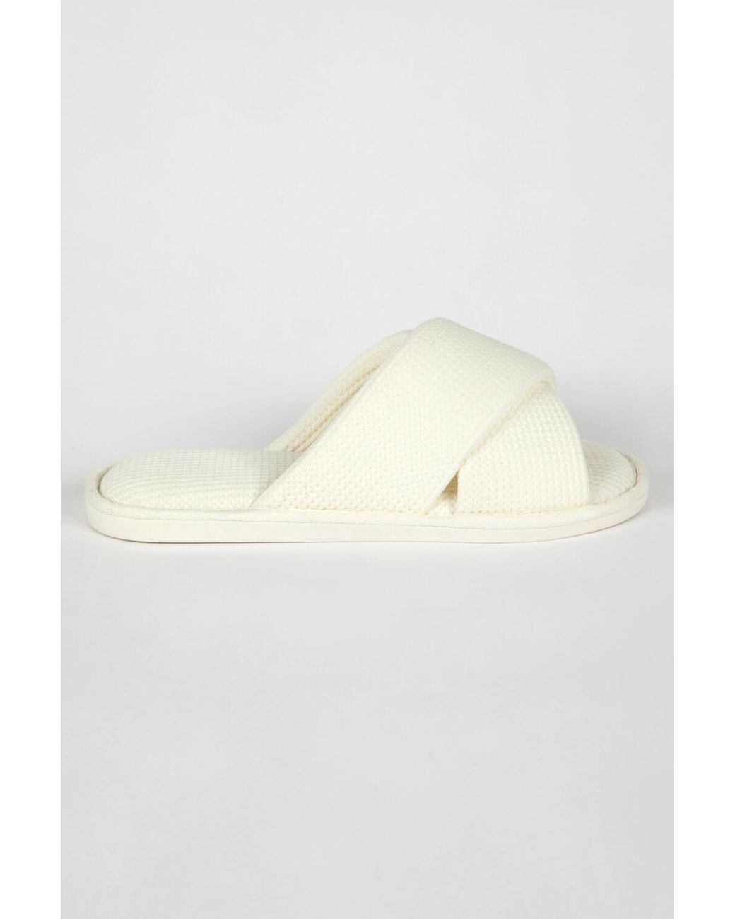 Roman Natural Waffle Crossover Slipper